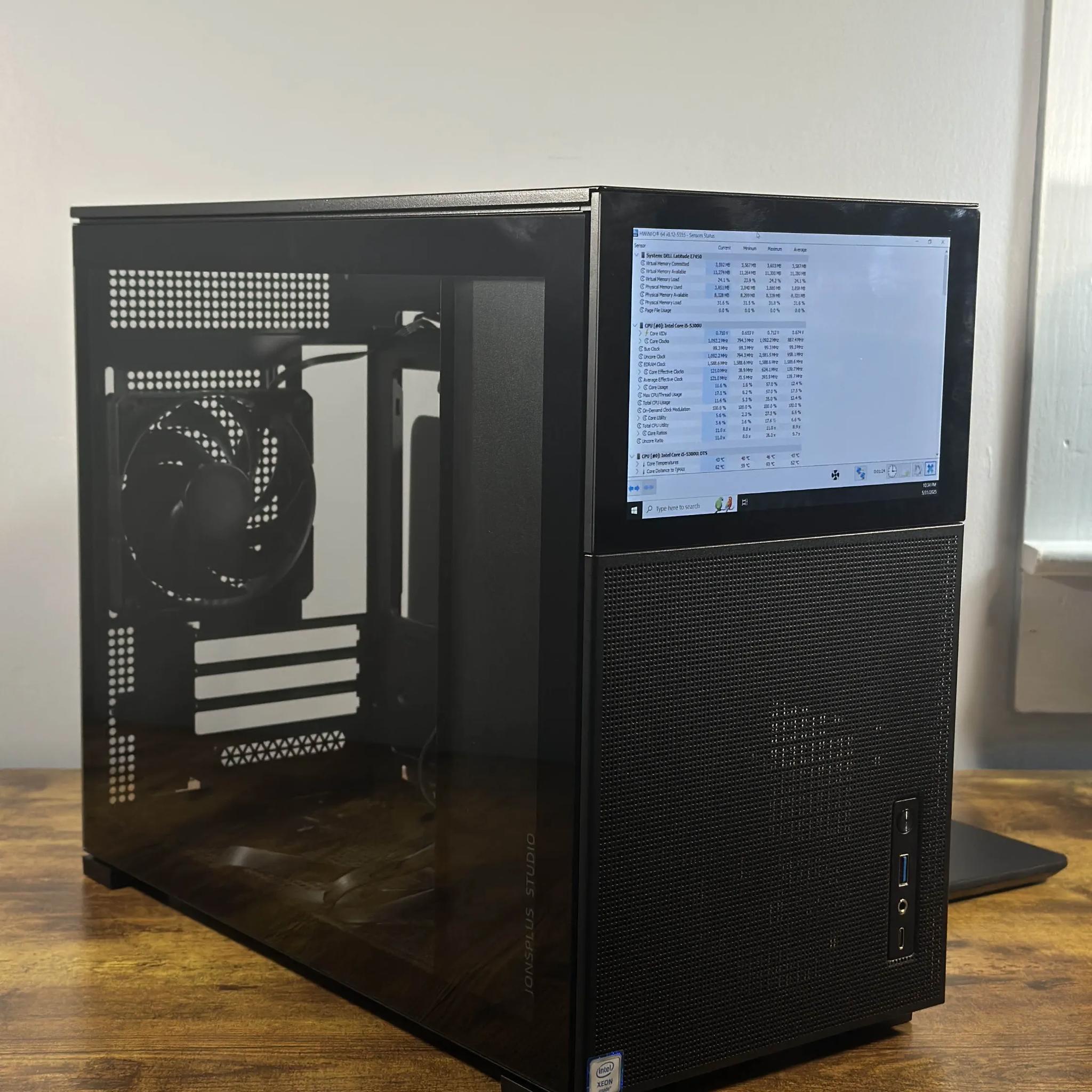 JONSBO D31 MESH SC BLACK Micro ATX Computer Case with LCD Display & 1x 120mm Fan