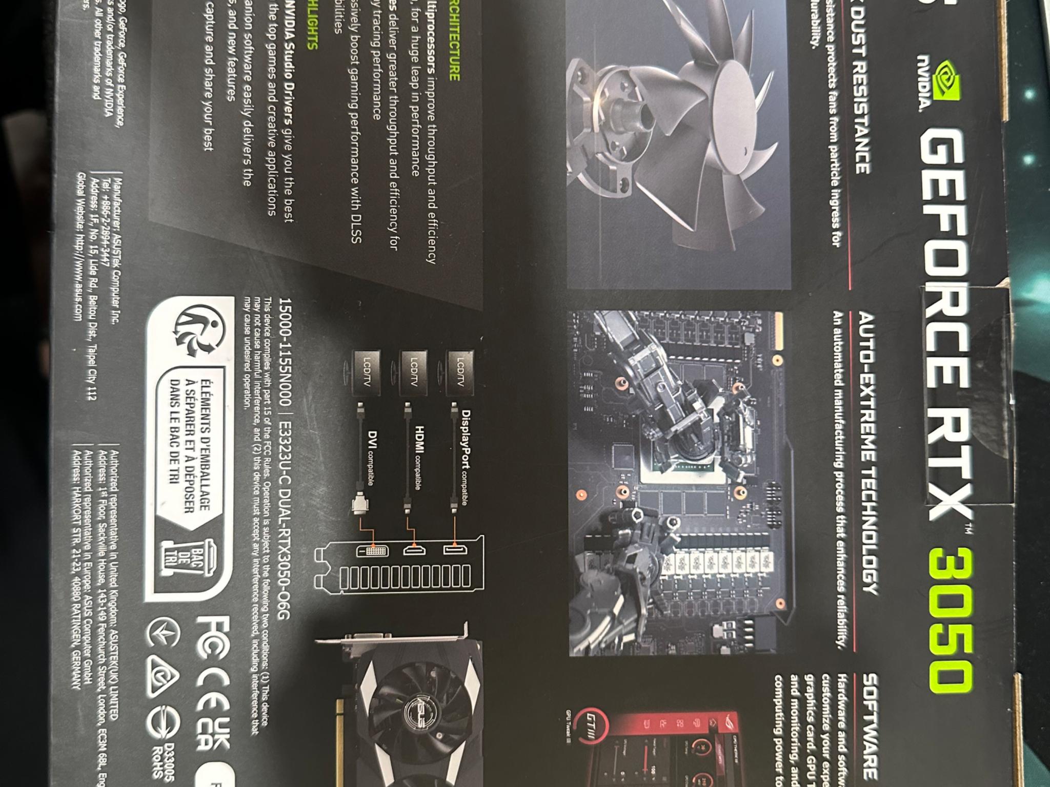 ASUS Dual NVIDIA GeForce RTX 3050 6GB OC Edition Gaming Graphics Card