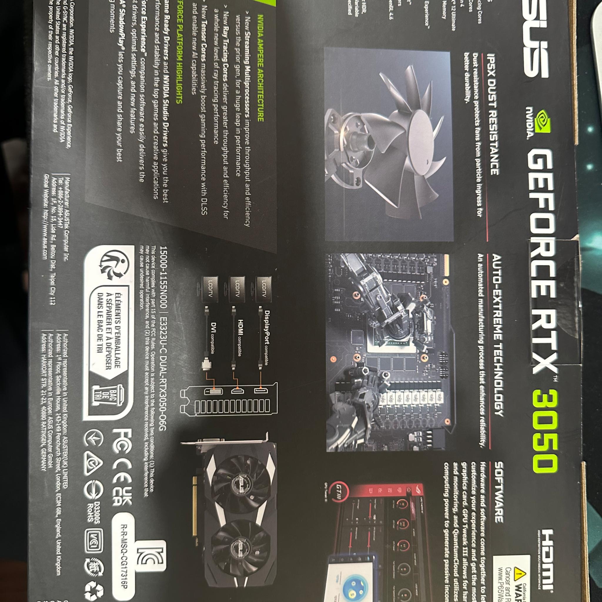 ASUS Dual NVIDIA GeForce RTX 3050 6GB OC Edition Gaming Graphics Card