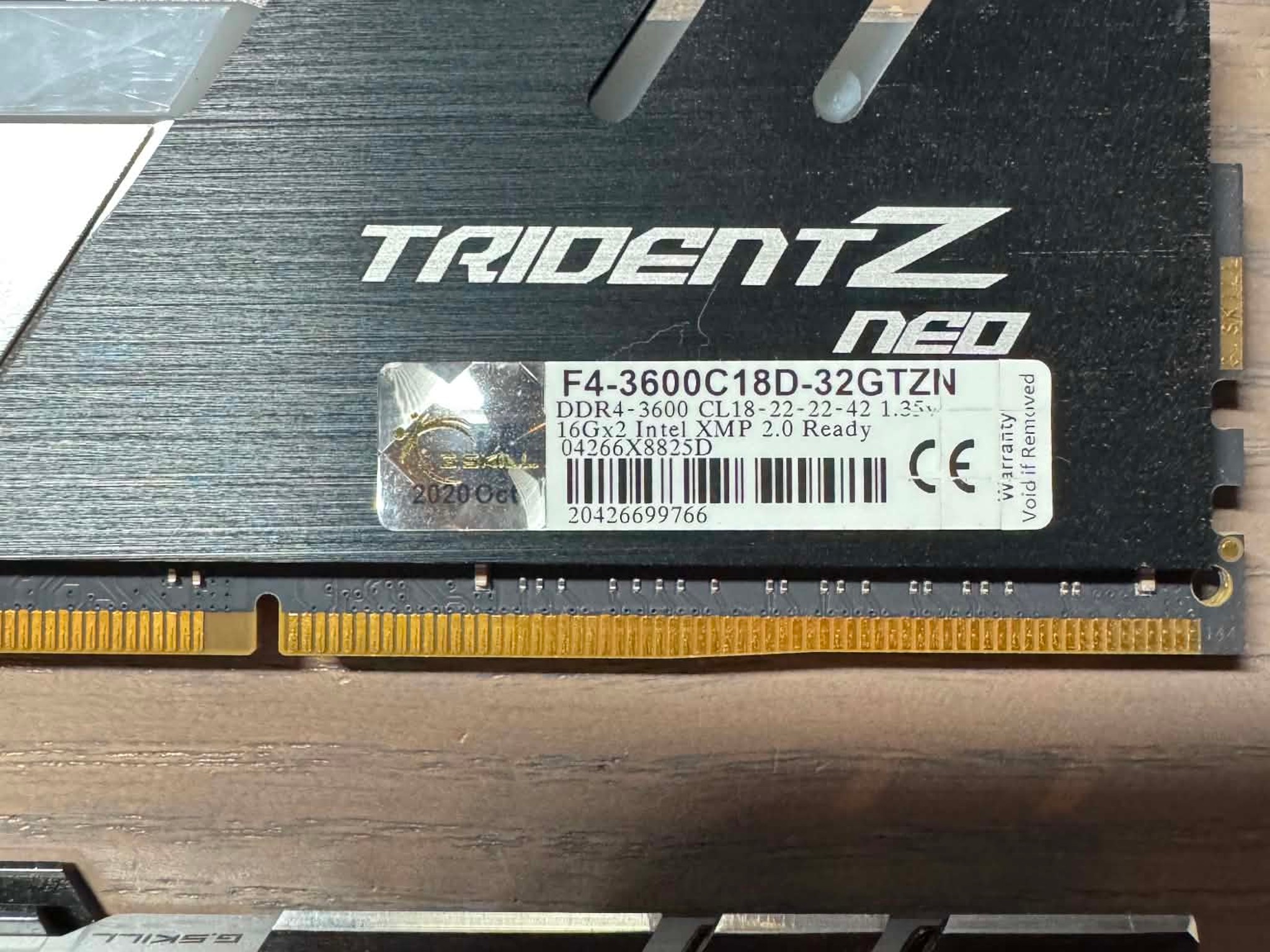 G.SKILL Trident Z Neo DDR4-3600 32GB (2x16GB) DIMM Intel XMP 2.0 Ready CL18