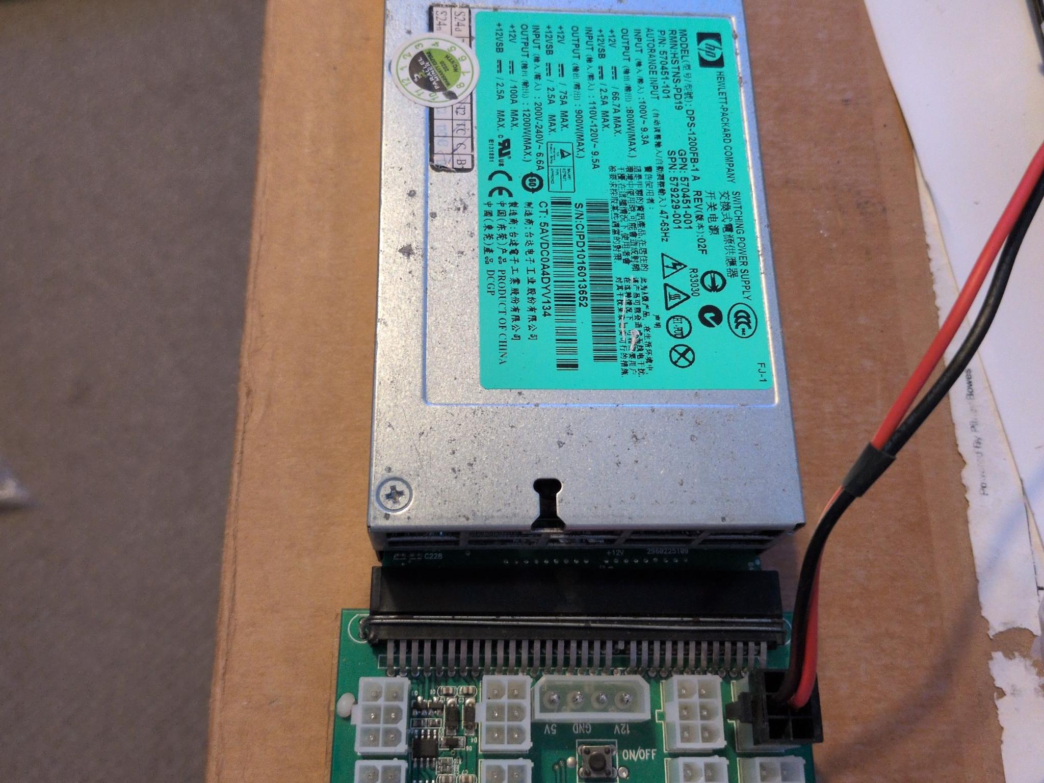 HP 1200W Server PSU DPS-1200FB Kit Breakout Board Cables - Unit 3