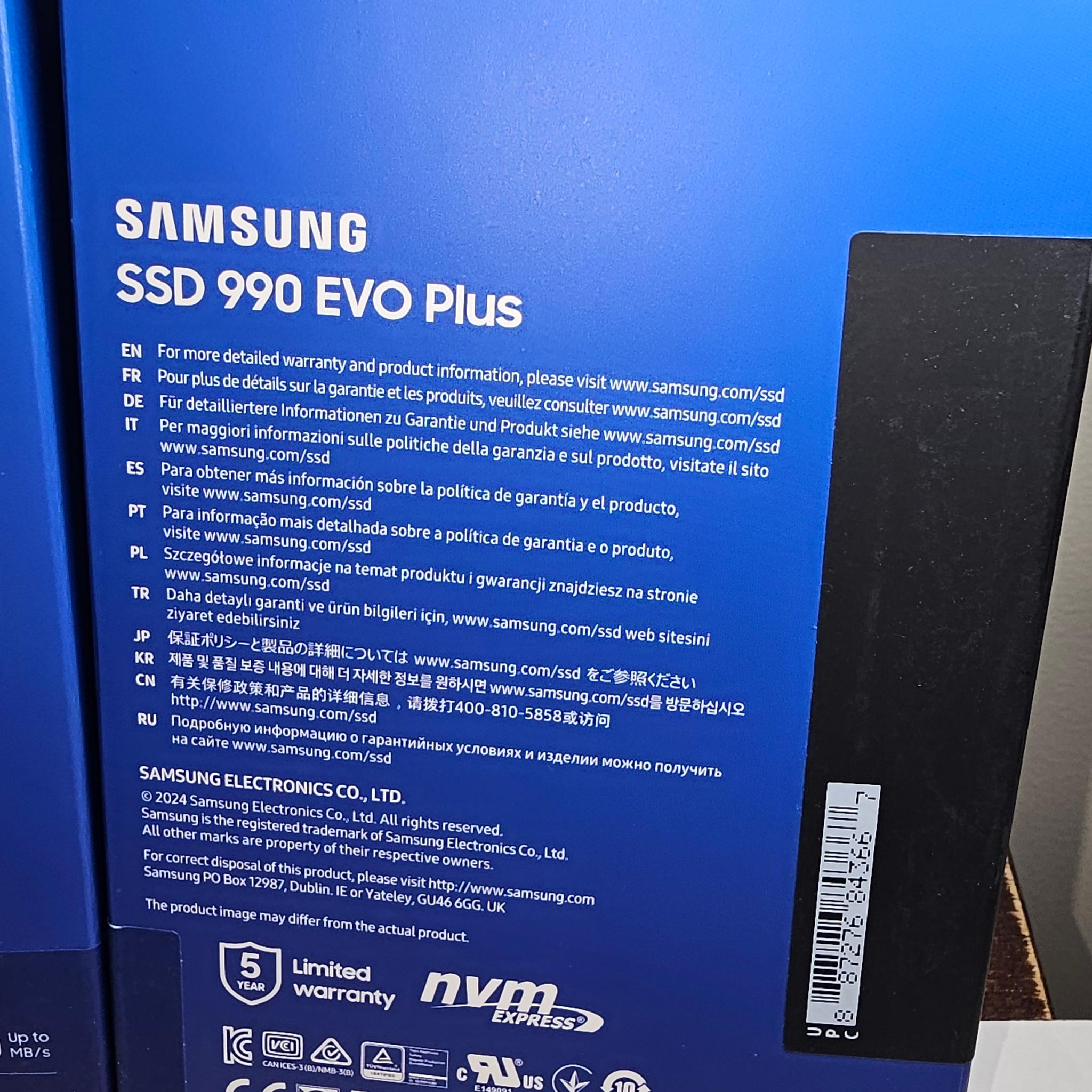 4TB Samsung  Evo Plus nvme ssd Up to 7,250 MB/s