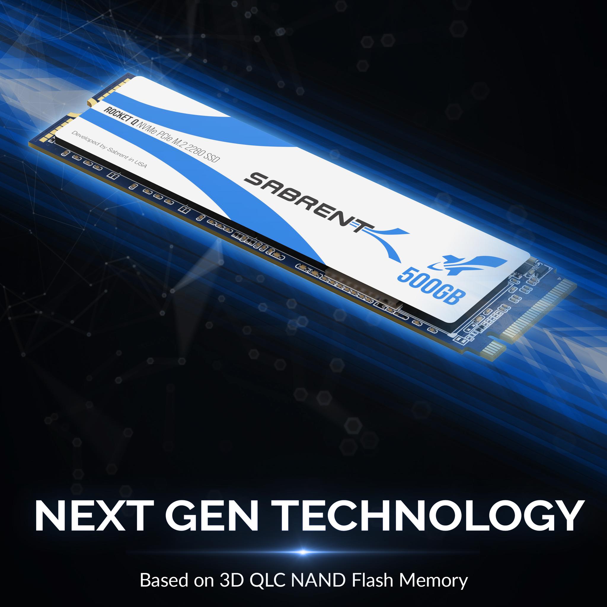 SABRENT Rocket Q 500GB NVMe PCIe M.2 2280 Internal SSD High Performance