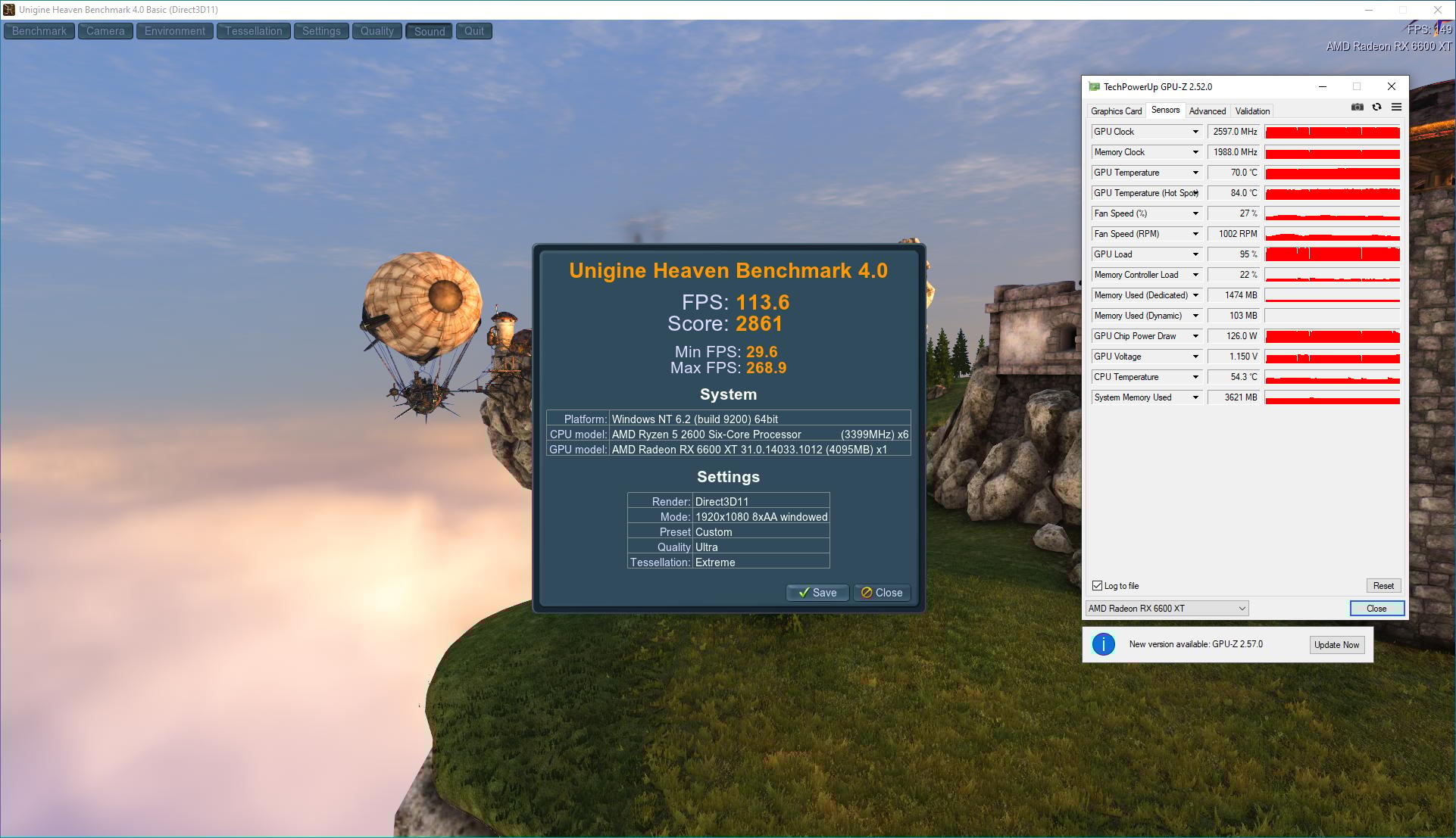 SAPPHIRE PULSE AMD Radeon RX 6600 XT GDDR6 8GB Graphics Card, Used.