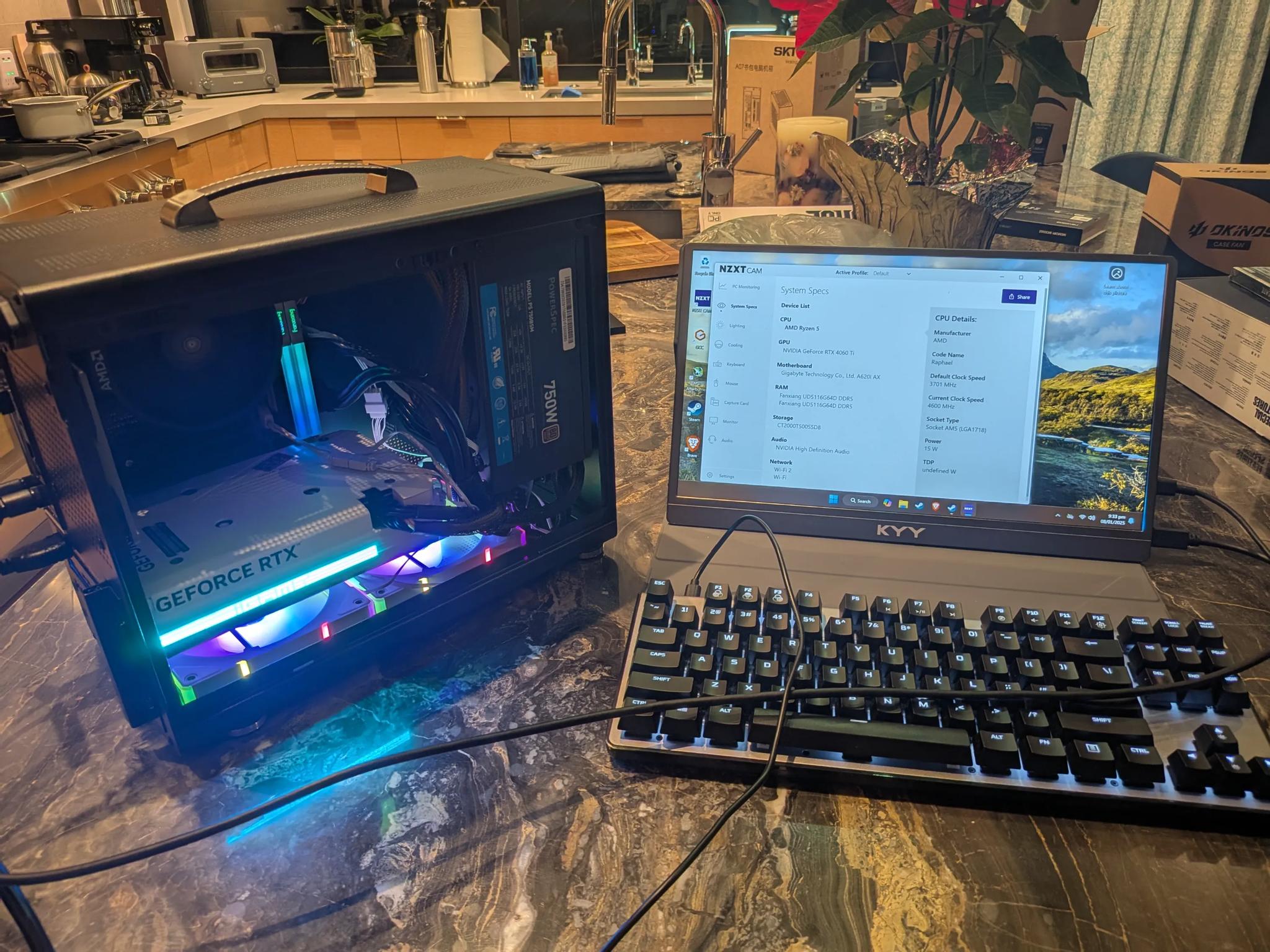 Small Gaming PC, AMD Ryzen 5 7500F, Nvidia RTX 4060 Ti 16GB, 32 GB RAM, 2 TB SSD