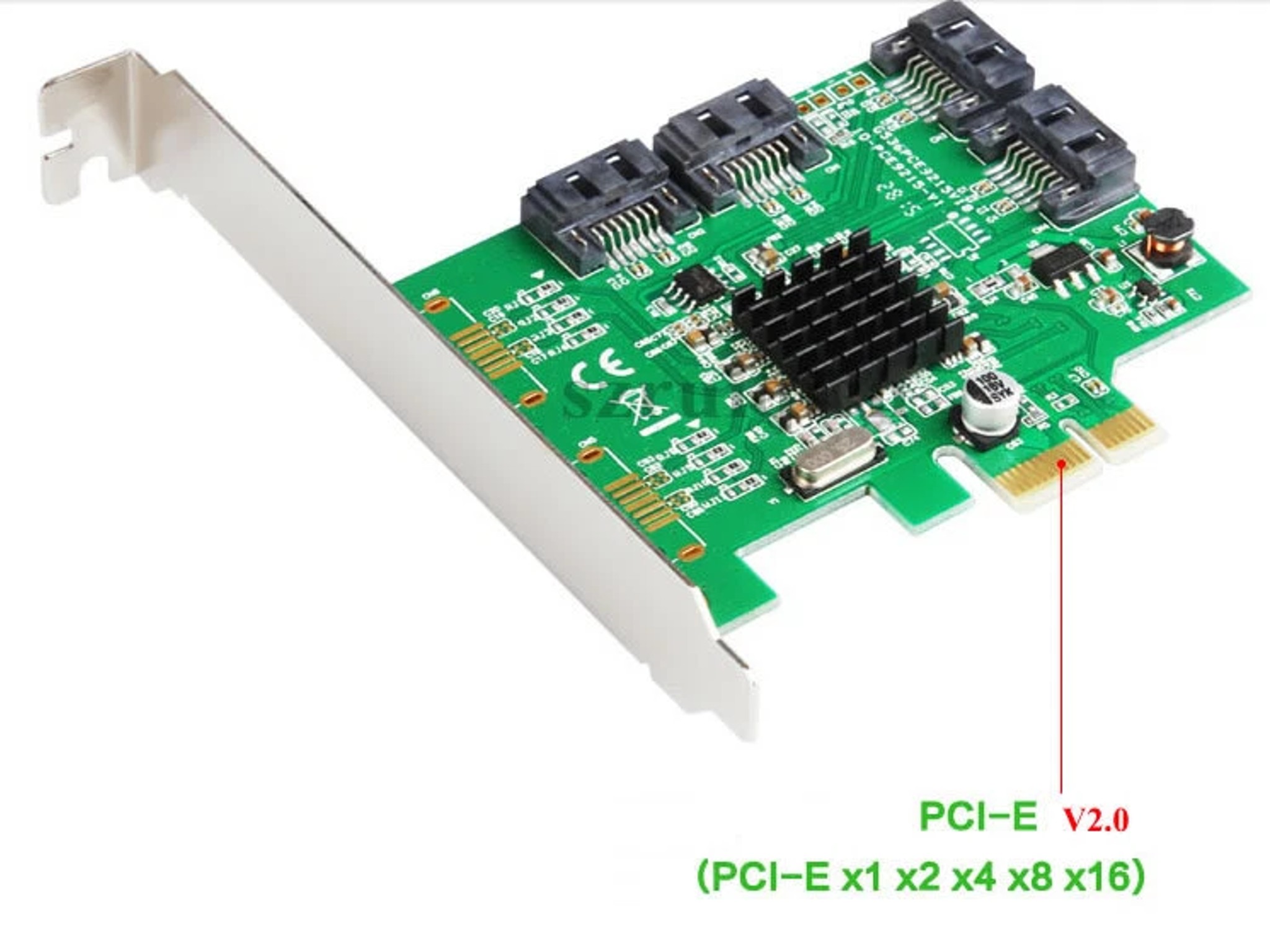 4 Port SATA III Expansion Card LP Bracket 6Gbps SATA 3.0 Controller PCI Express x1 Marvell 9215