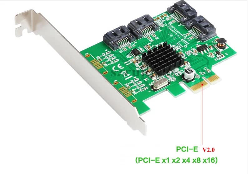 4 Port SATA III Expansion Card LP Bracket 6Gbps SATA 3.0 Controller PCI Express x1 Marvell 9215