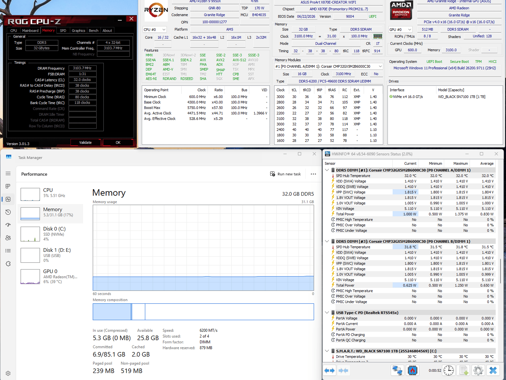 Corsair Dominator Titanium DDR5 32GB kit (Memory)