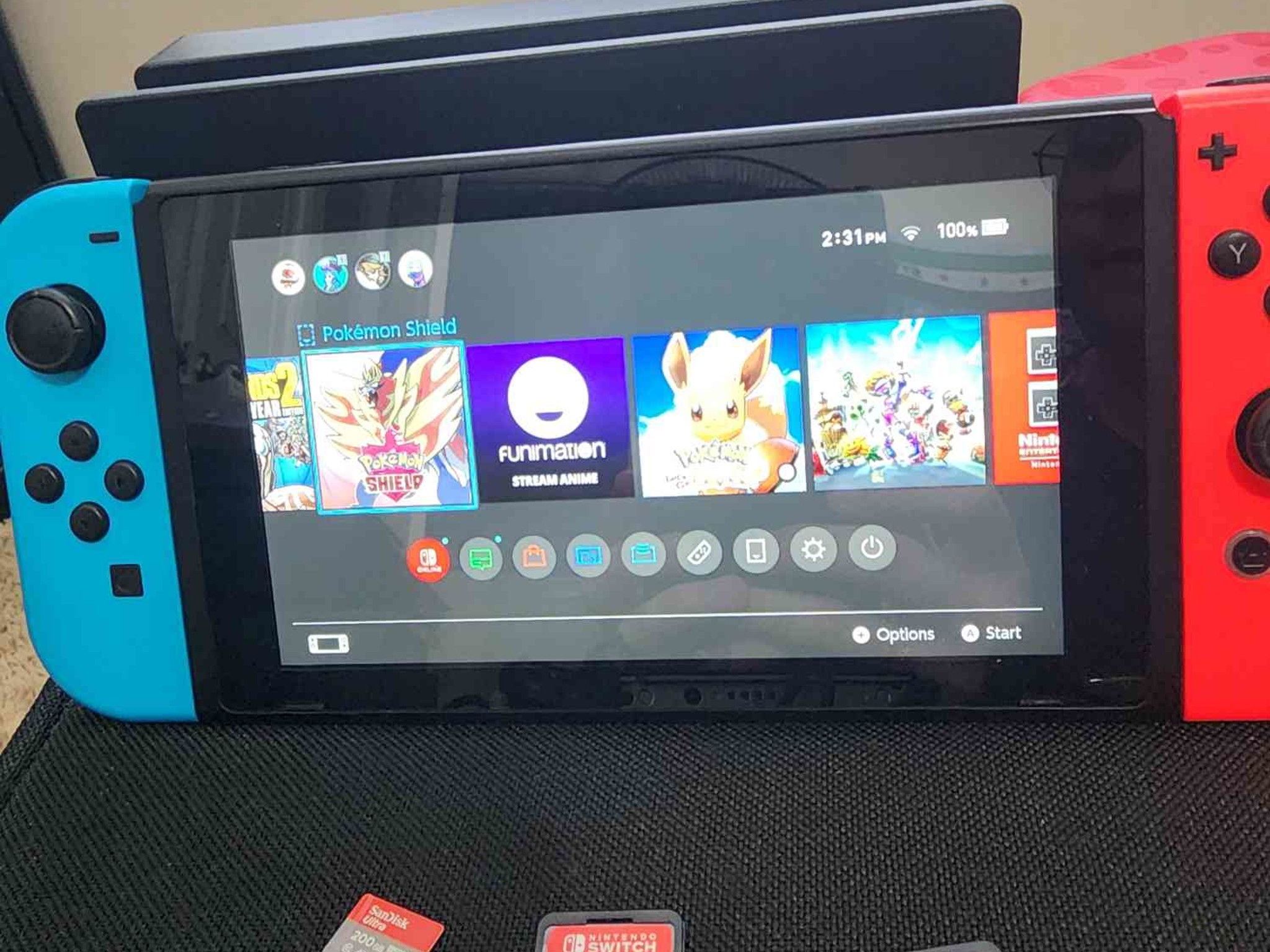 Nintendo Switch Bundle – w/ Box, 200GB SD Card, 3 Games, Case (Bundle)