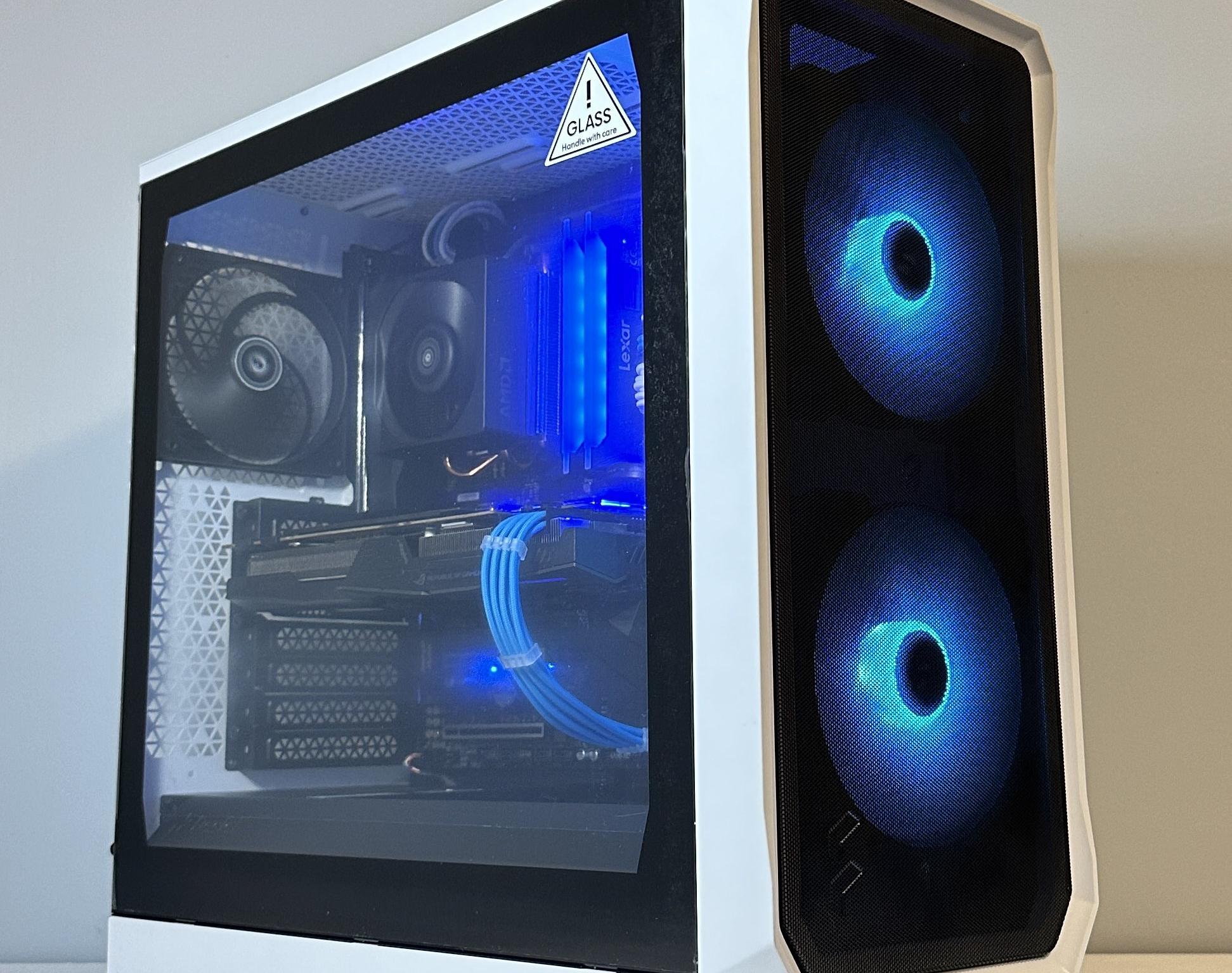 Ryzen 7 1700X/Nvidia GTX 1070 8GB Custom White RGB Gaming PC W/ Keyboard & Mouse