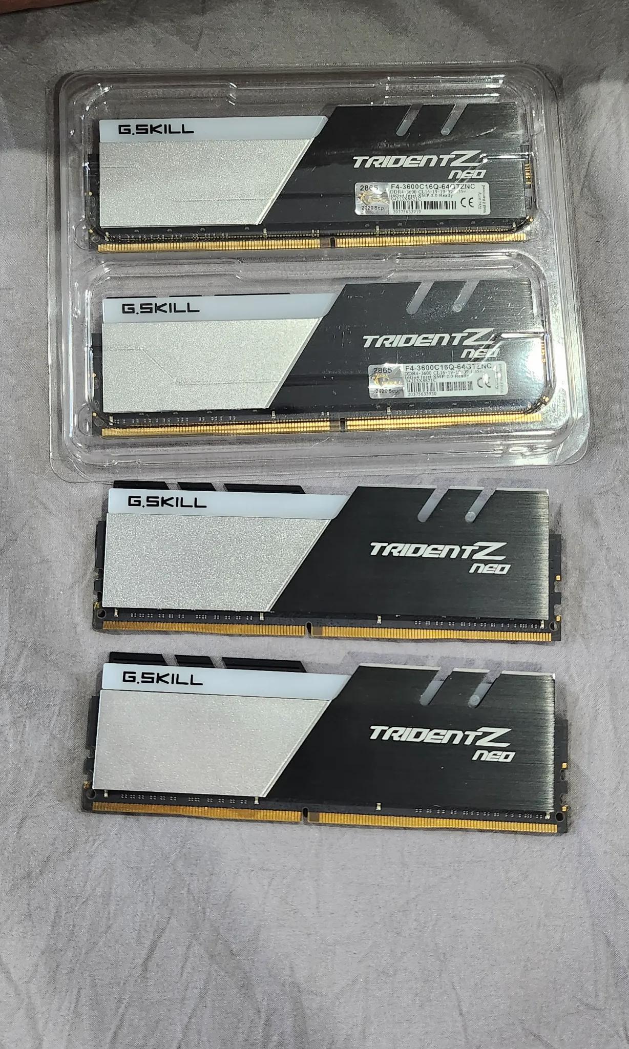 G.Skill Trident Z Neo Series (Intel XMP) DDR4 RAM 64GB (4x16GB) 3600MT/s CL16-19-19-39. Quad-Channel