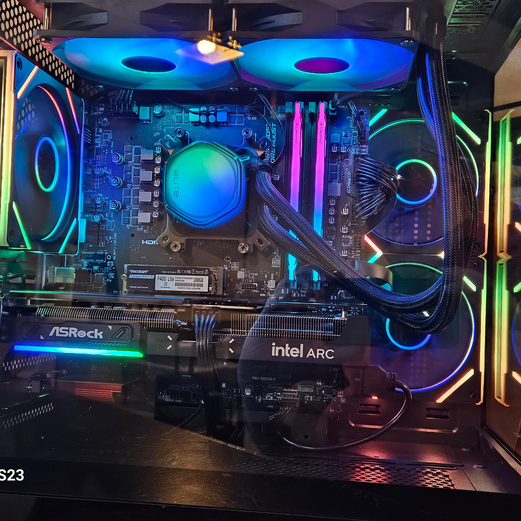 🔥 RYZEN 5 5600X + INTEL ARC B570 10GB | 32GB RGB RAM | 1TB NVMe SSD | 240MM LIQUID COOLING 🔥