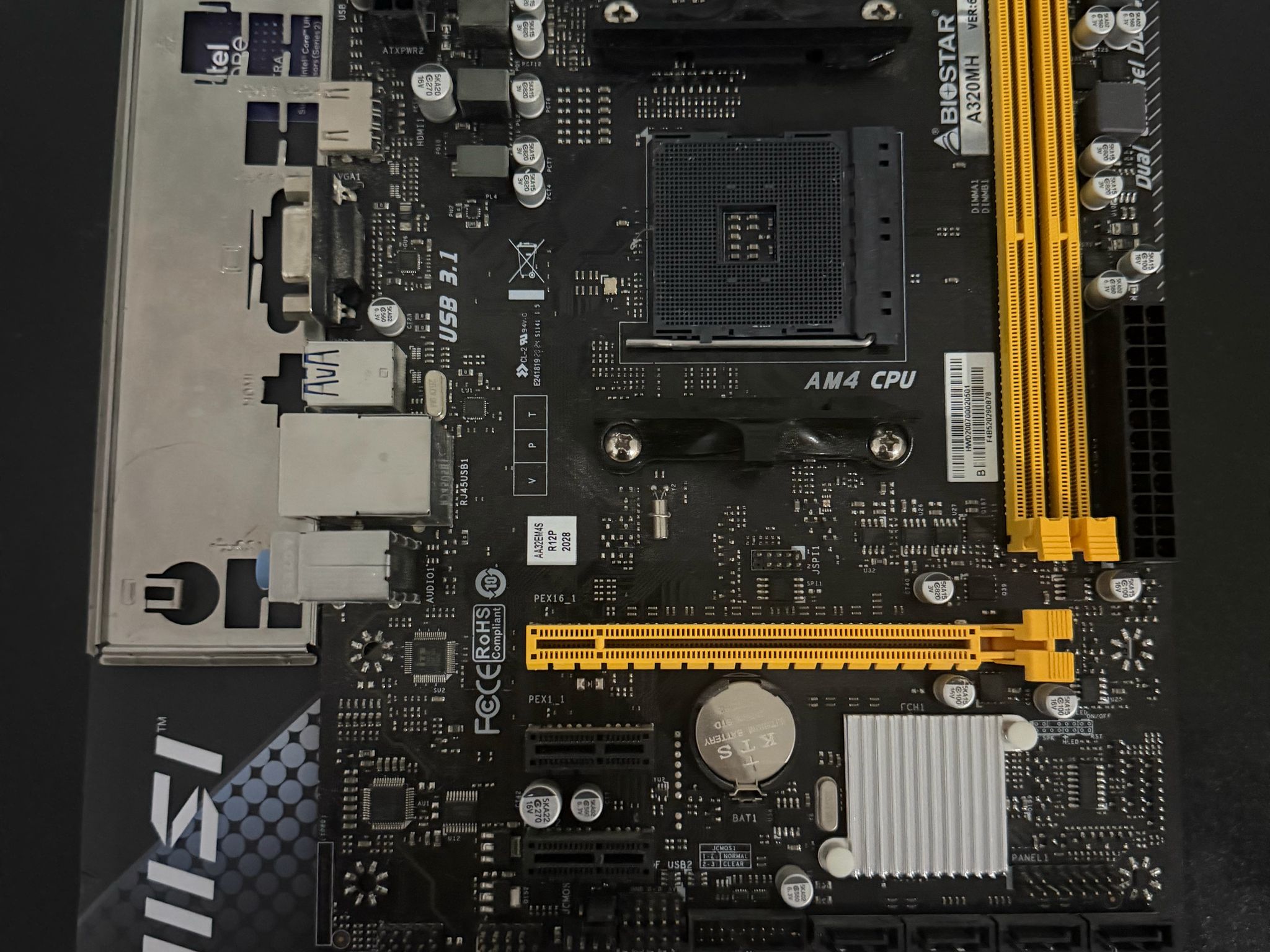BIOSTAR A320MH AM4 Motherboard – Used & Tested
