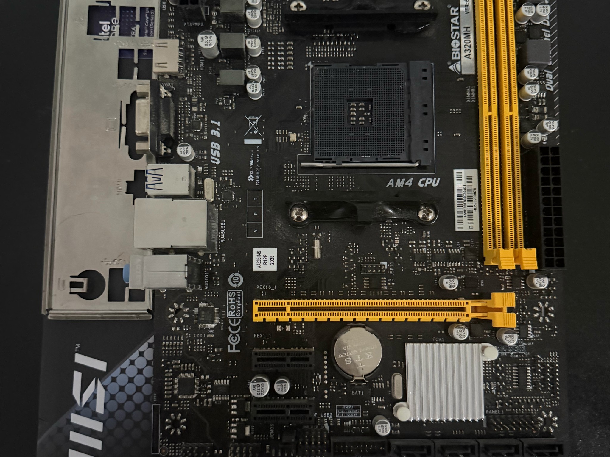 BIOSTAR A320MH AM4 Motherboard – Used & Tested