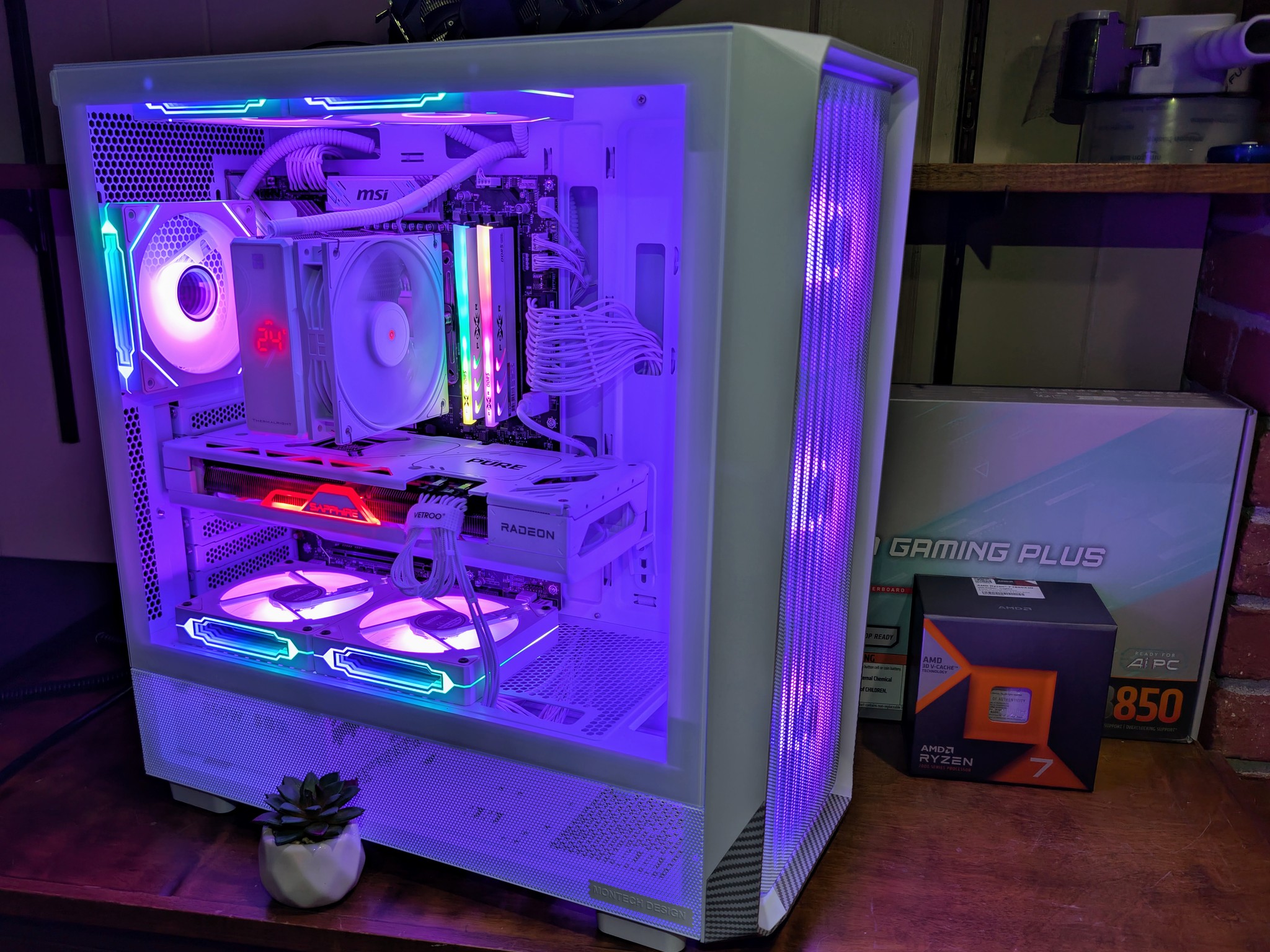 All-White Custom Gaming PC | AMD 7800X3D | Sapphire Pure 7800XT 16GB | 32GB DDR5 6000MT/s | 1.25TB