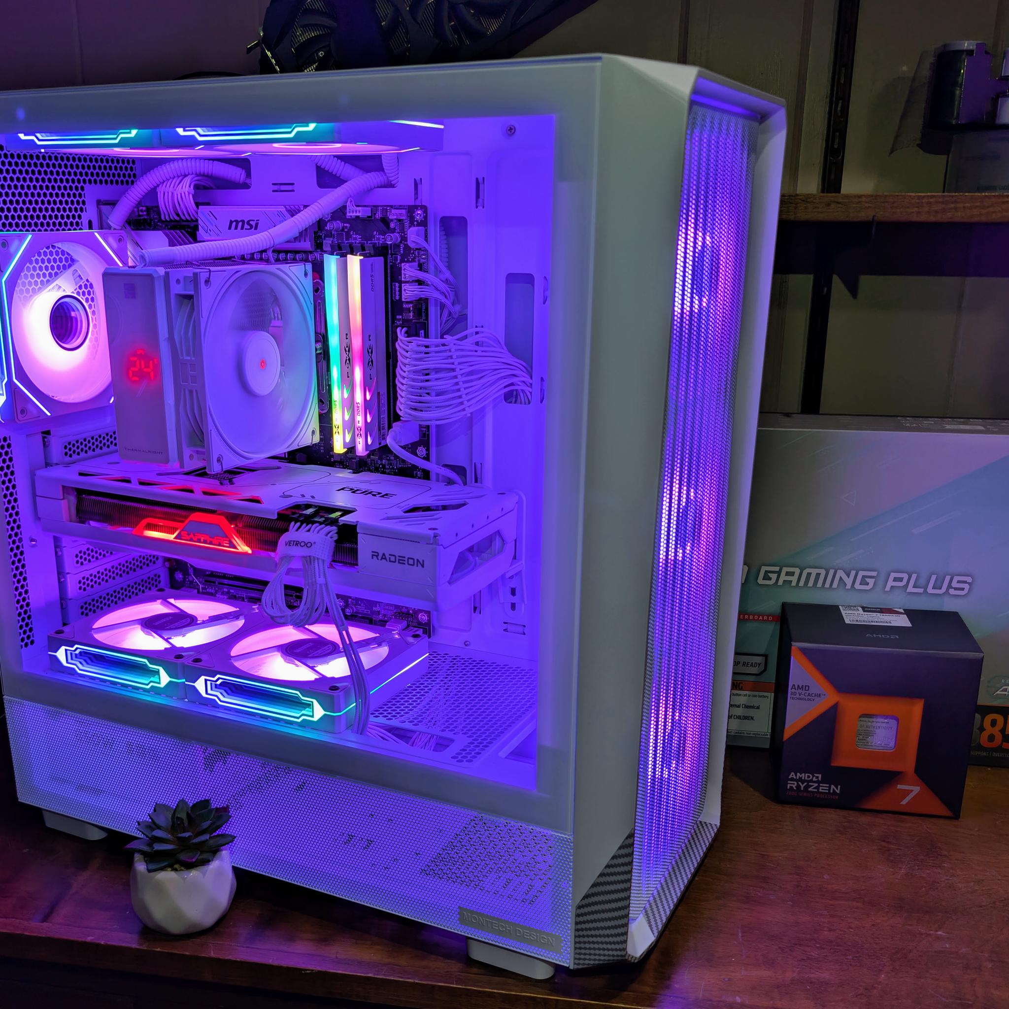 All-White Custom Gaming PC | AMD 7800X3D | Sapphire Pure 7800XT 16GB | 32GB DDR5 6000MT/s | 1.25TB