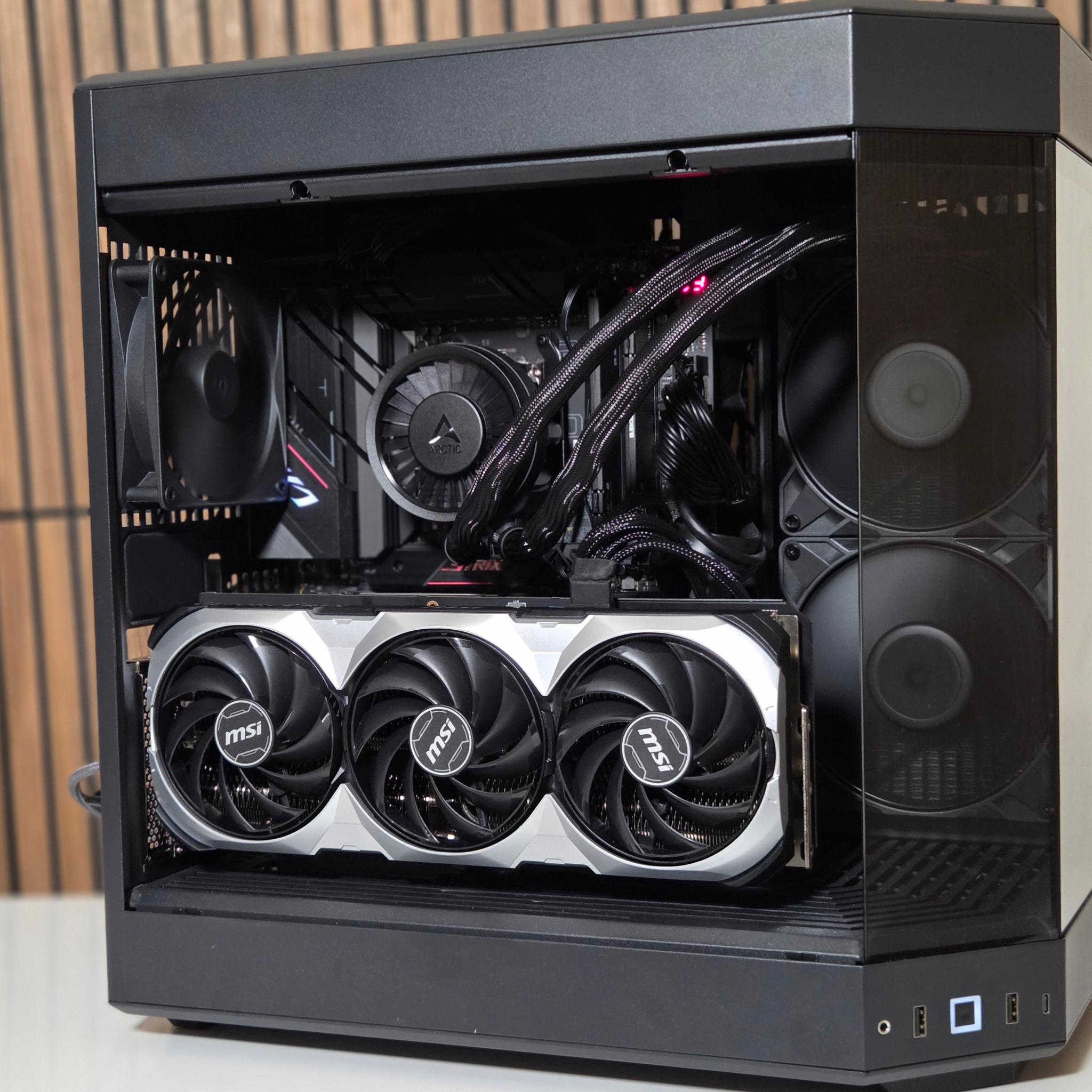 ALL Black | RTX 4080| Ryzen 9 7900x | 32GB DDR5 | 1TB NVME | GOLD PSU | Windows 11 | WIFI