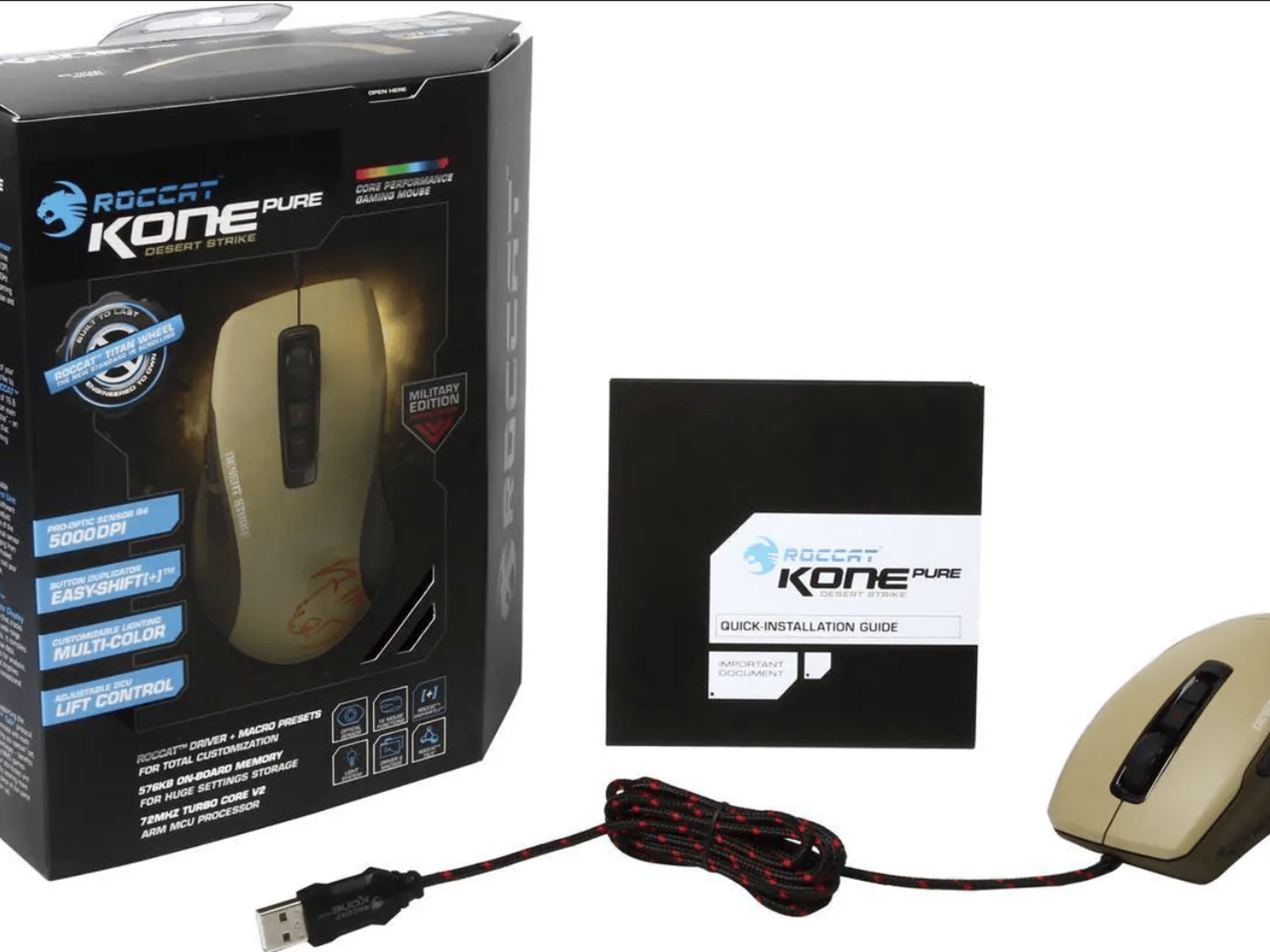 ROCCAT KONE Pure Military Edition Core Performance, USB Wired Optical Gaming Mouse - Desert Strike