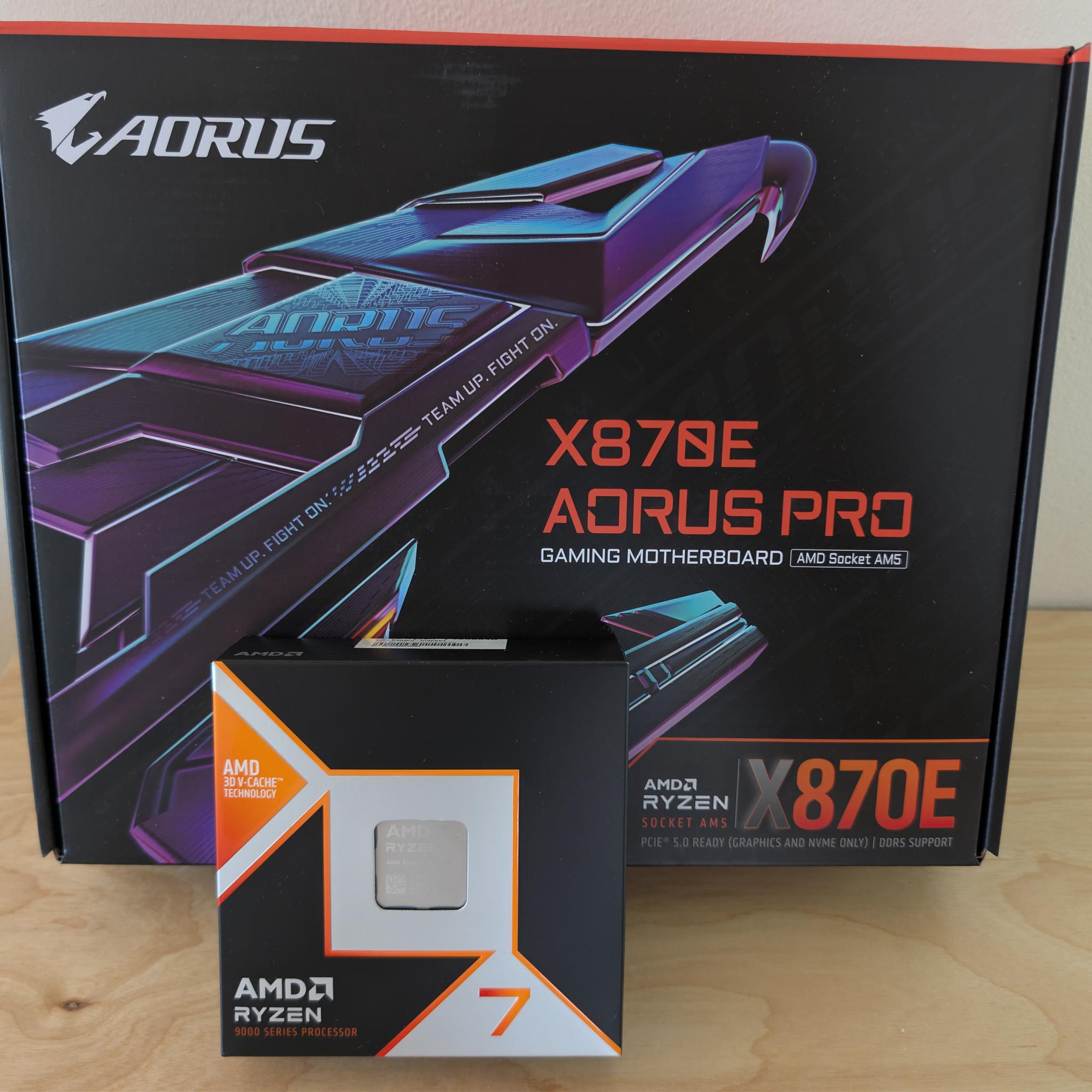 Brand New Ryzen 7 9800X3D + Gigabyte X870E AORUS PRO