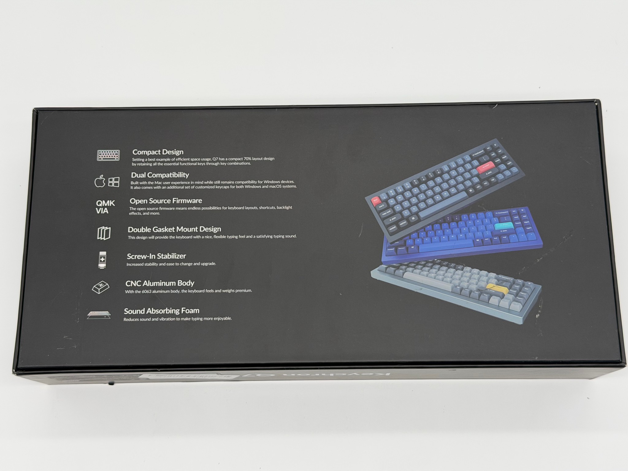 Keychron Q7 QMK Mechanical Keyboard Gateron G Pro Blue/Carbon Black