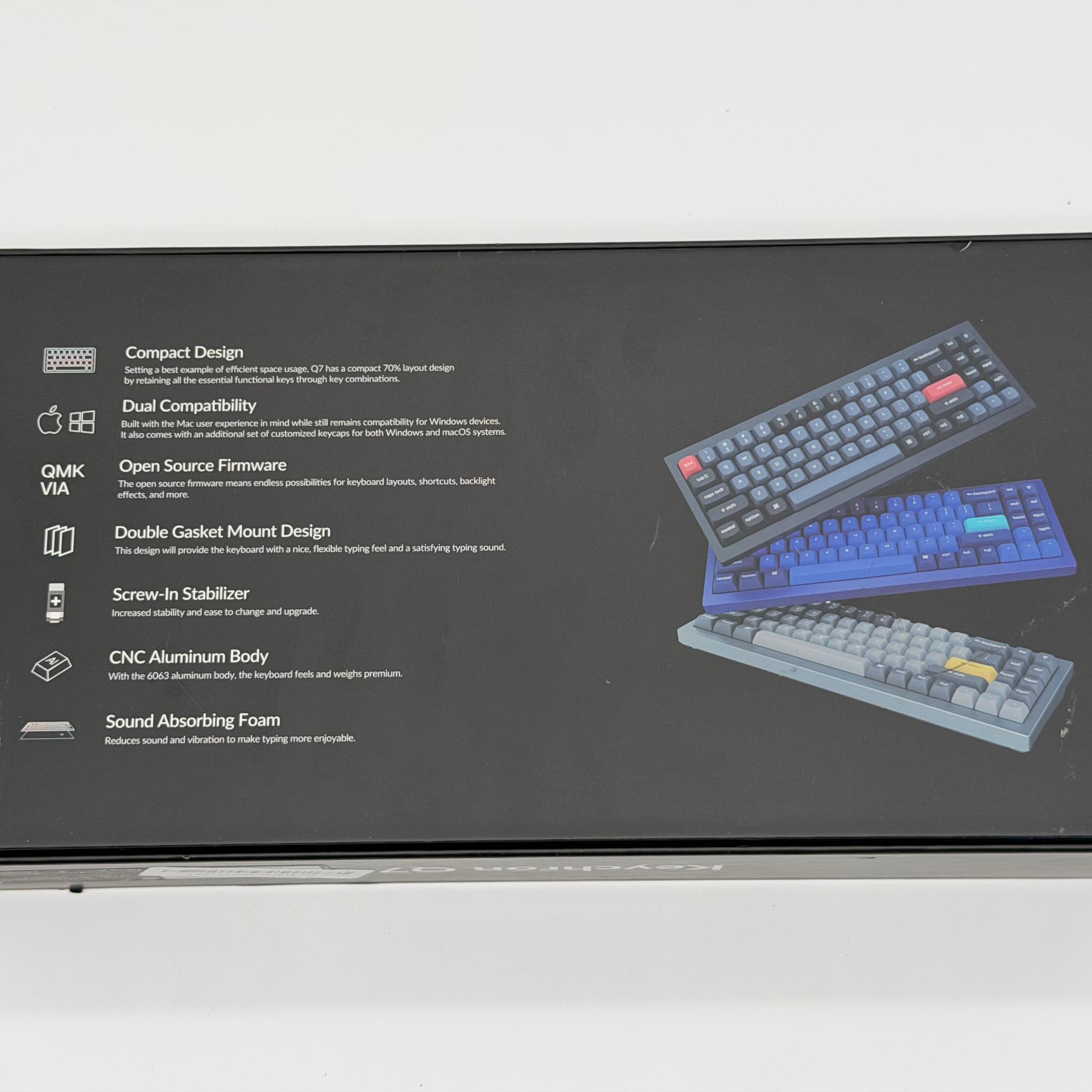 Keychron Q7 QMK Mechanical Keyboard Gateron G Pro Blue/Carbon Black