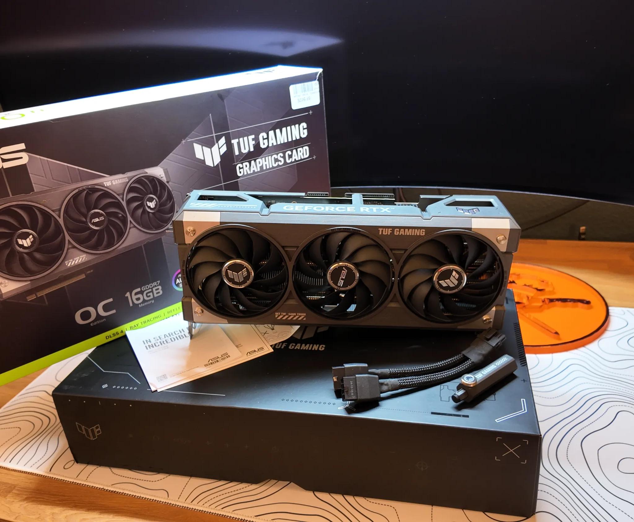 ASUS NVIDIA GeForce RTX 5060 Ti TUF Overclocked Triple Fan 16GB GDDR7 PCIe 5.0 Graphics Card