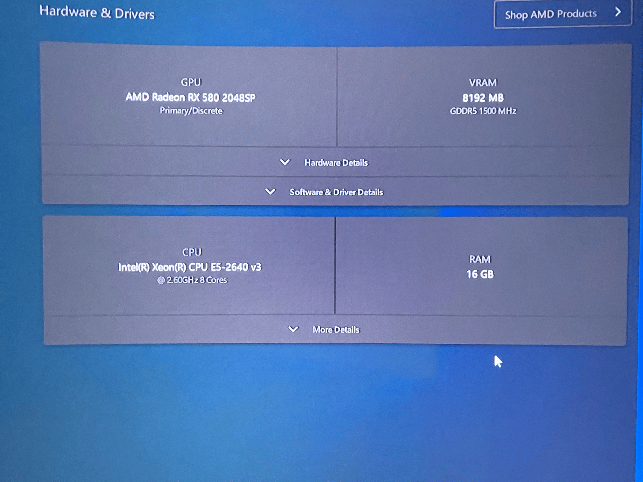 Rx 580 8gb Xeon E5-2640 V3 8core 16Thread