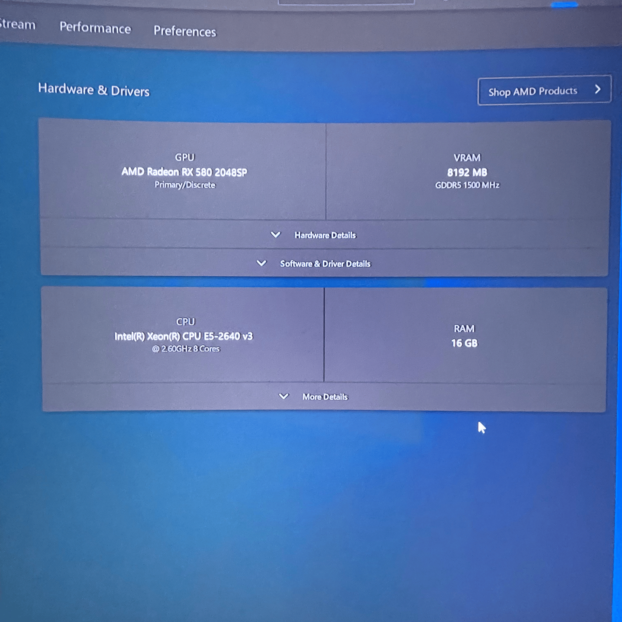 Rx 580 8gb Xeon E5-2640 V3 8core 16Thread