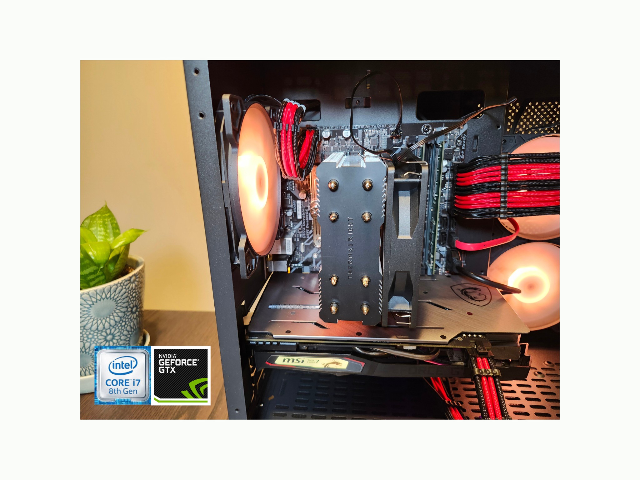 Custom Gaming PC - Intel i7-8700, GTX 1660, 16GB RAM, 500GB SSD - Black Case