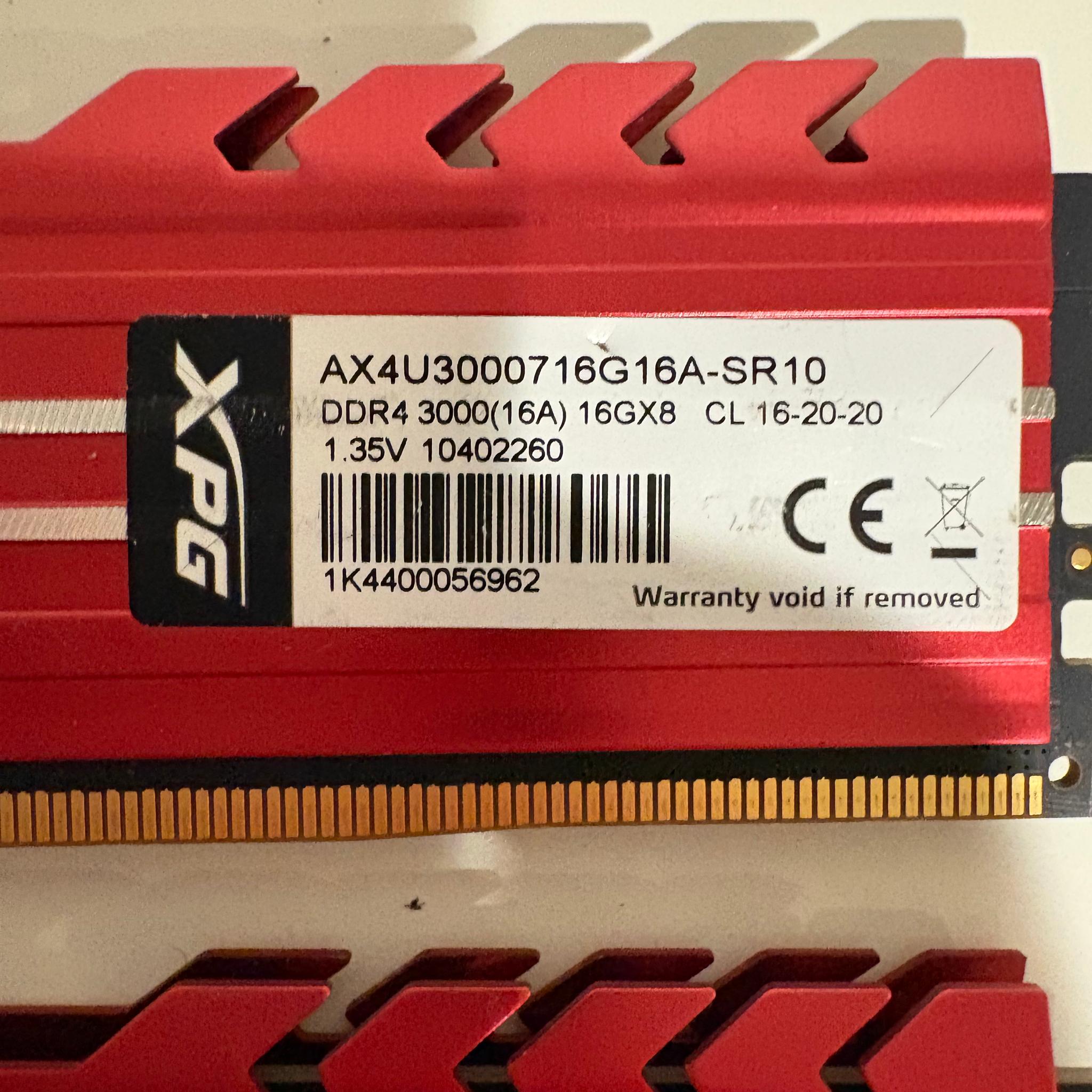 ADATA XPG 32GB (2x16GB) DDR4 Ram Kit 3000 MT/s CL16