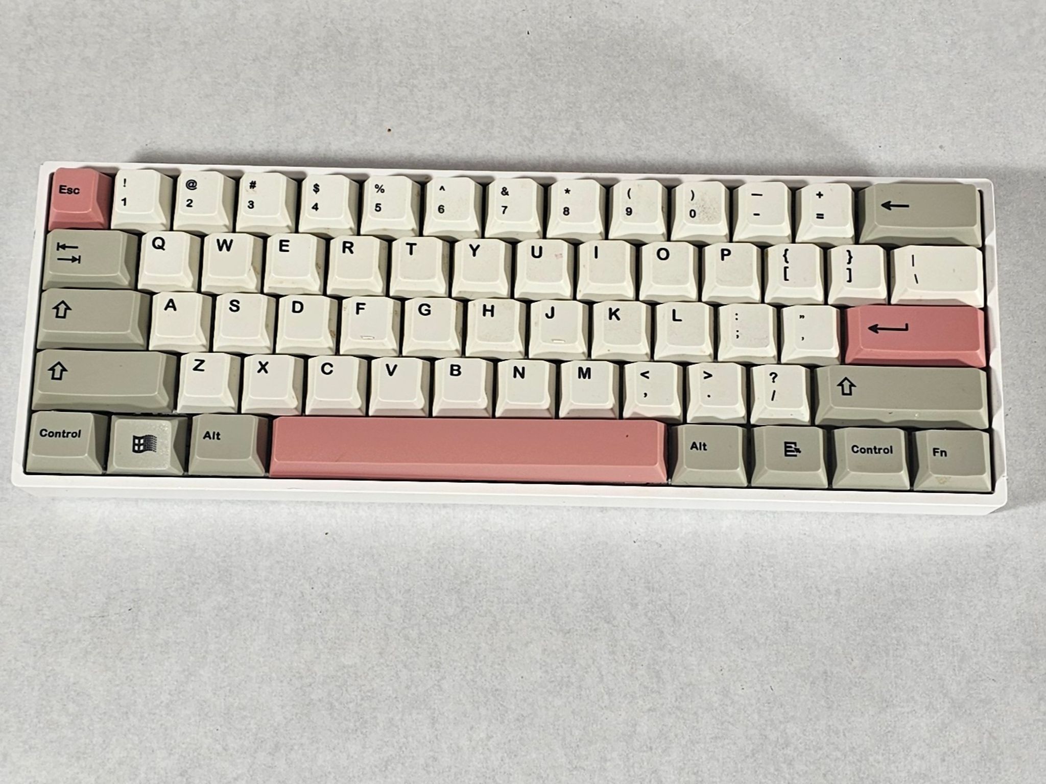 Pink White and Gray Mechanical Wireless Keyboard