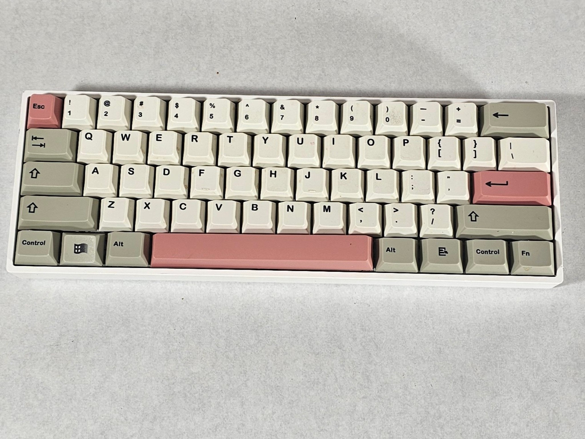 Pink White and Gray Mechanical Wireless Keyboard