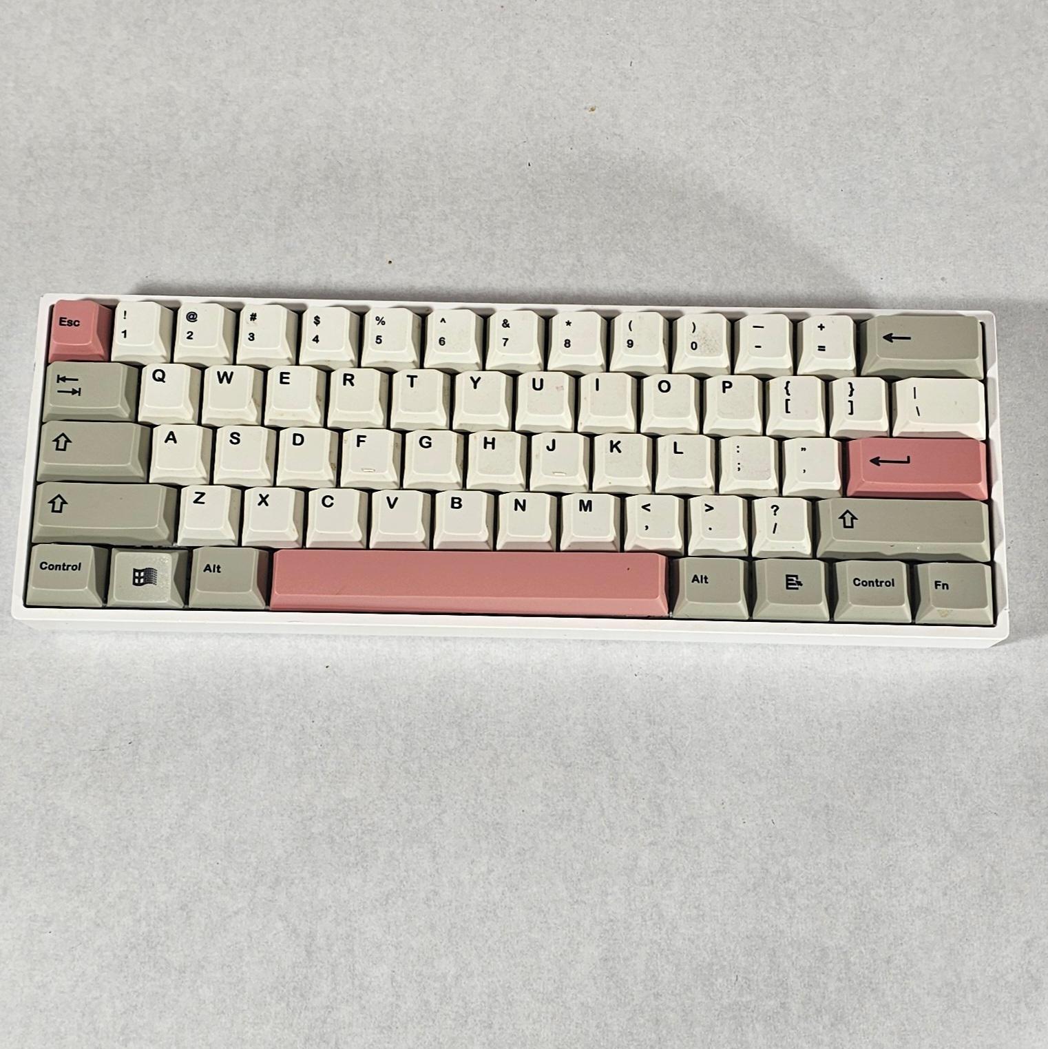 Pink White and Gray Mechanical Wireless Keyboard