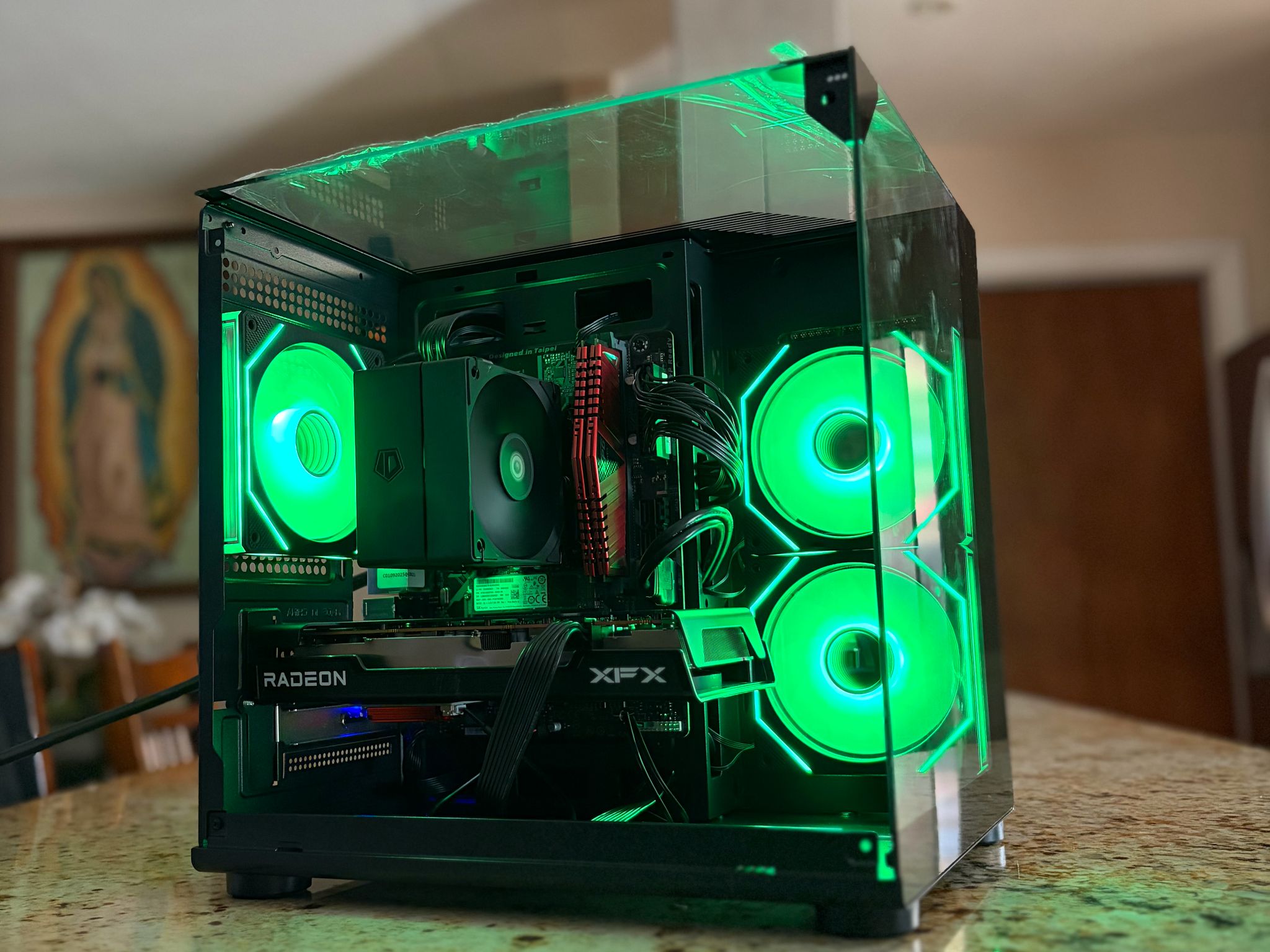 Black Gaming PC | RX 6600XT 8GB | INTEL 7-8700 | 16GB RAM | 500GB NVME SSD | Wi-Fi + Bluetooth Pcie