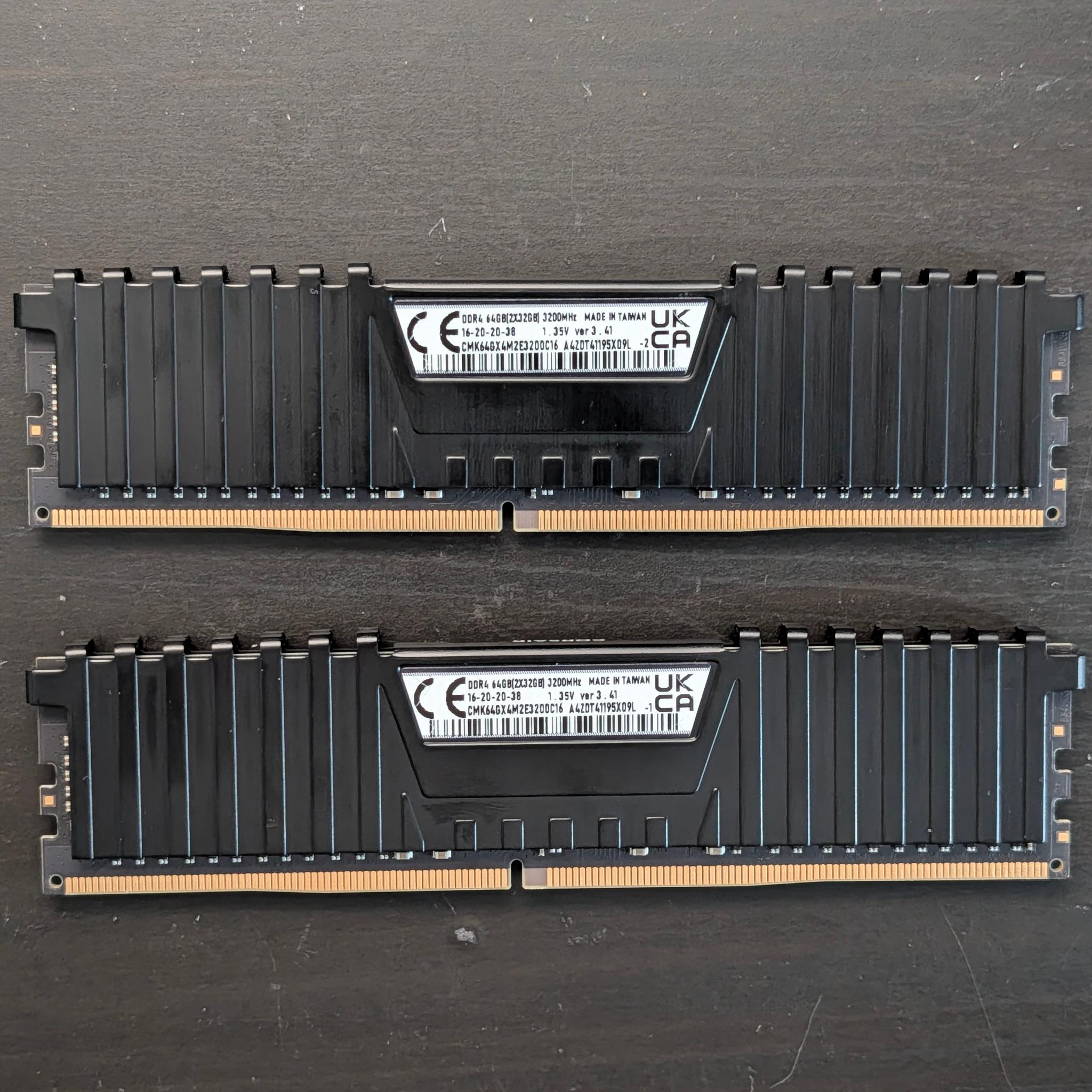 Corsair Vengeance LPX 64GB (2x32GB) RAM DDR4 3200MHz CL16 CMK64GX4M2E3200C16