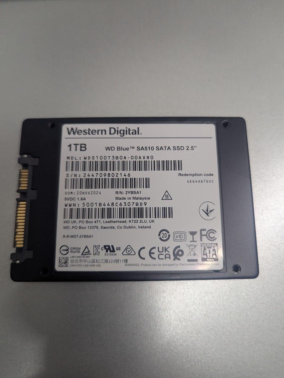 🧊 Western Digital Blue SA510 1TB SATA SSD 2.5-inch (WDS100T3B0A-00AXR0)
