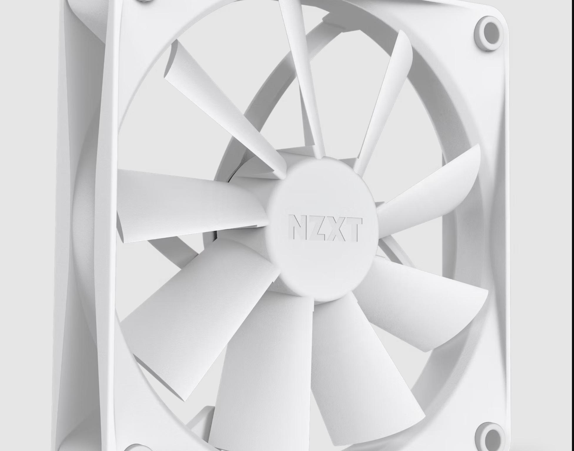 NZXT F120Q 120mm Quiet Airflow White Fan, Set of 4