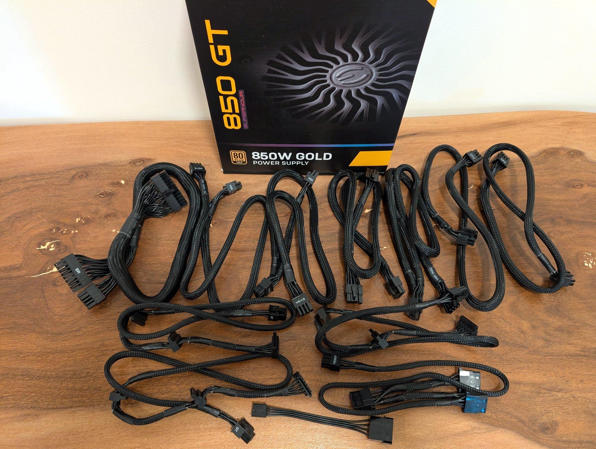 EVGA SuperNOVA 850 GT 850W 80+ Gold PSU + CableMod Sleeved Kit (Excellent Condition)