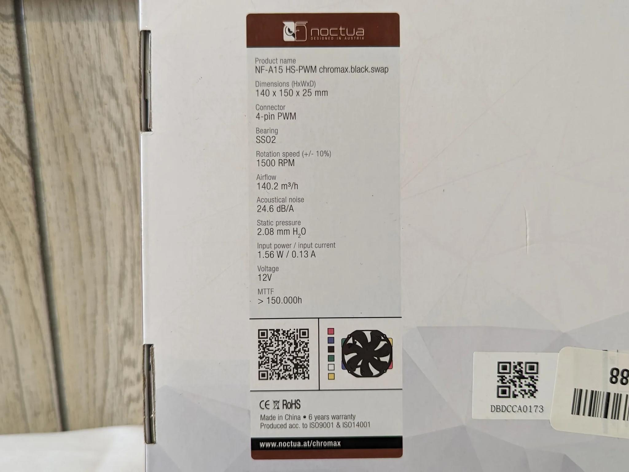 Noctua NF-A15 HS-PWM Chromax.Black.Swap Case/Heatsink upgrade Fans 140mm x 150mm x 25mm