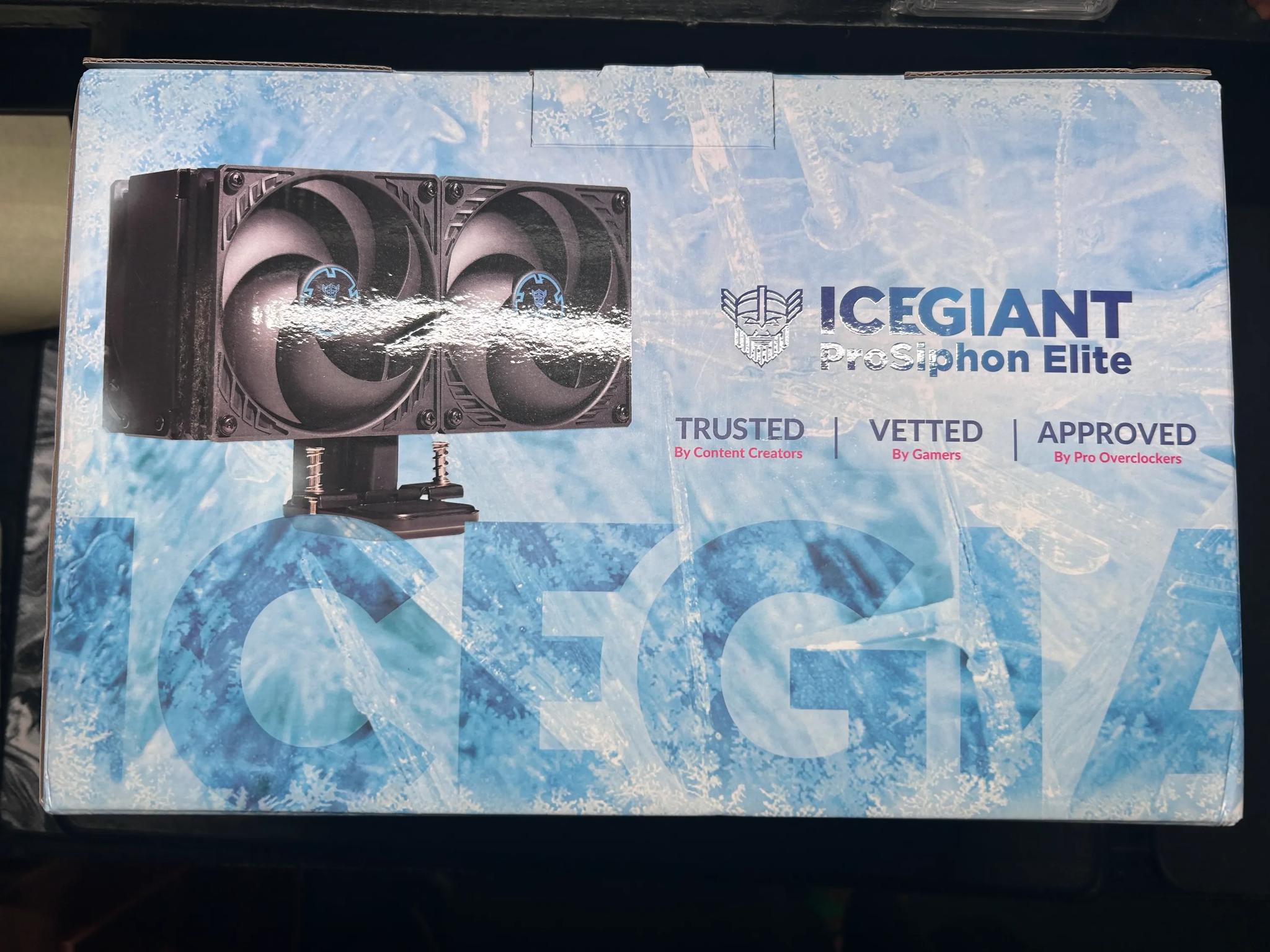 ICEGIANT PROSIPHON ELITE CPU COOLER SUPPORTS AM4, AM5, TR4, LGA - USED NO FANS