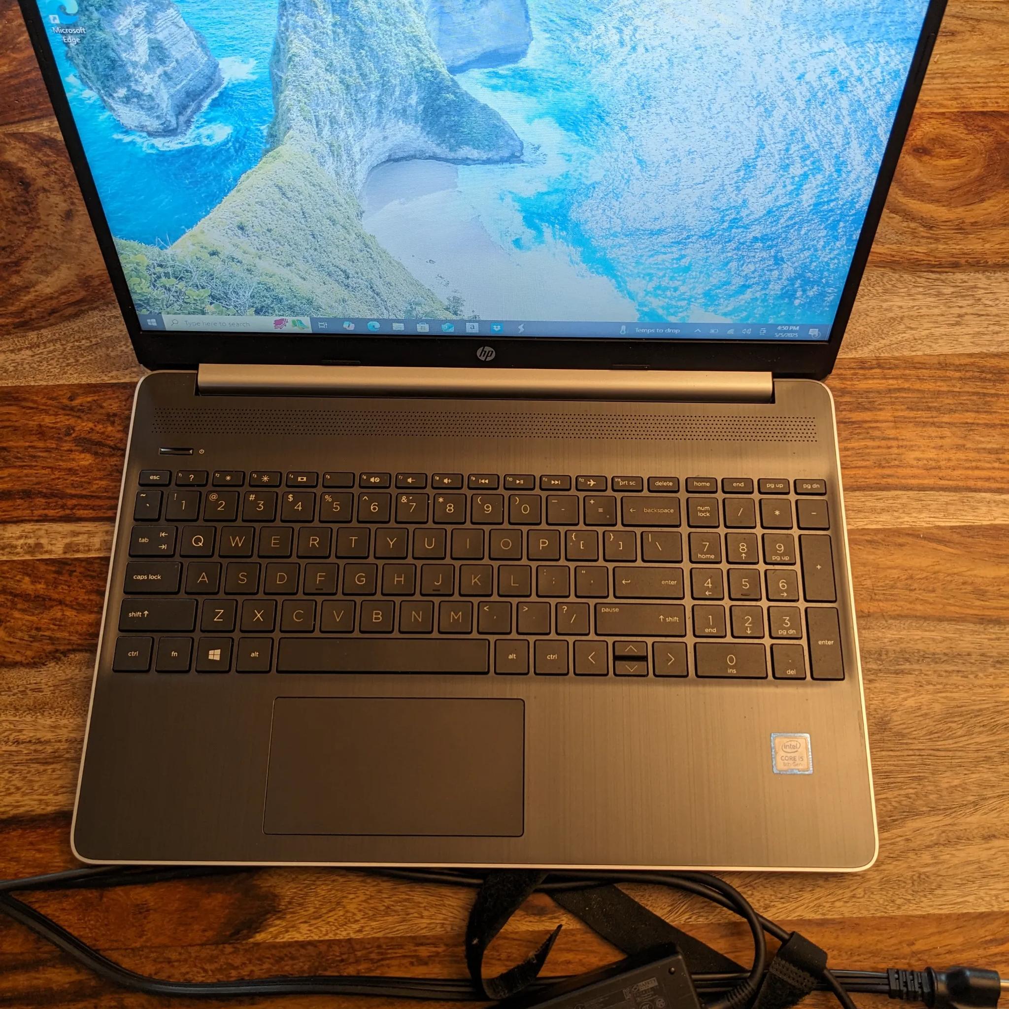 HP 15" Touch Screen i5-8265U (8 thread), 12GB RAM 256GB+Optane, Win 10, Model 15-DY0013DX -Good Cond