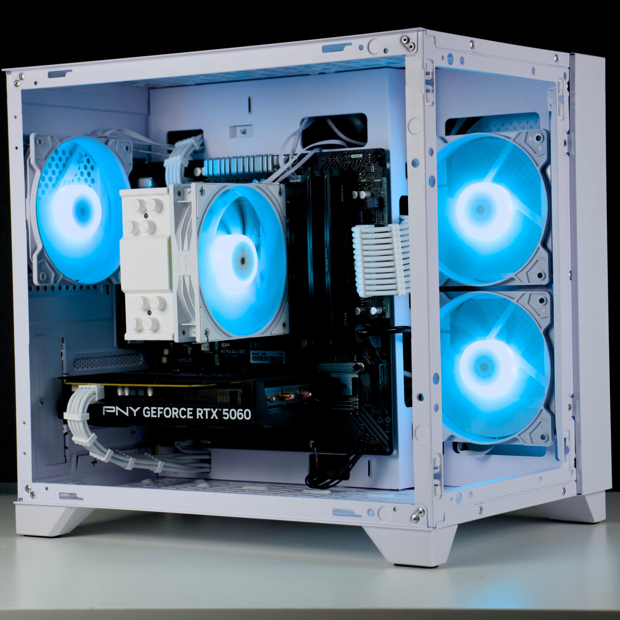 🧊❄️🧊 White Gaming PC – RTX 5060, Ryzen 5 5600, 32GB RAM, 1TB SSD - WiFi, BlueTooth 🧊❄️🧊