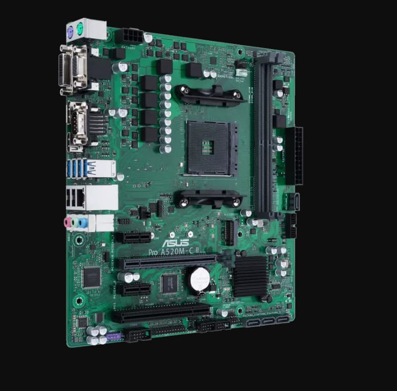 ASUS PRO A520M-C II AMD A520 AM4 DDR4 MicroATX Desktop Motherboard