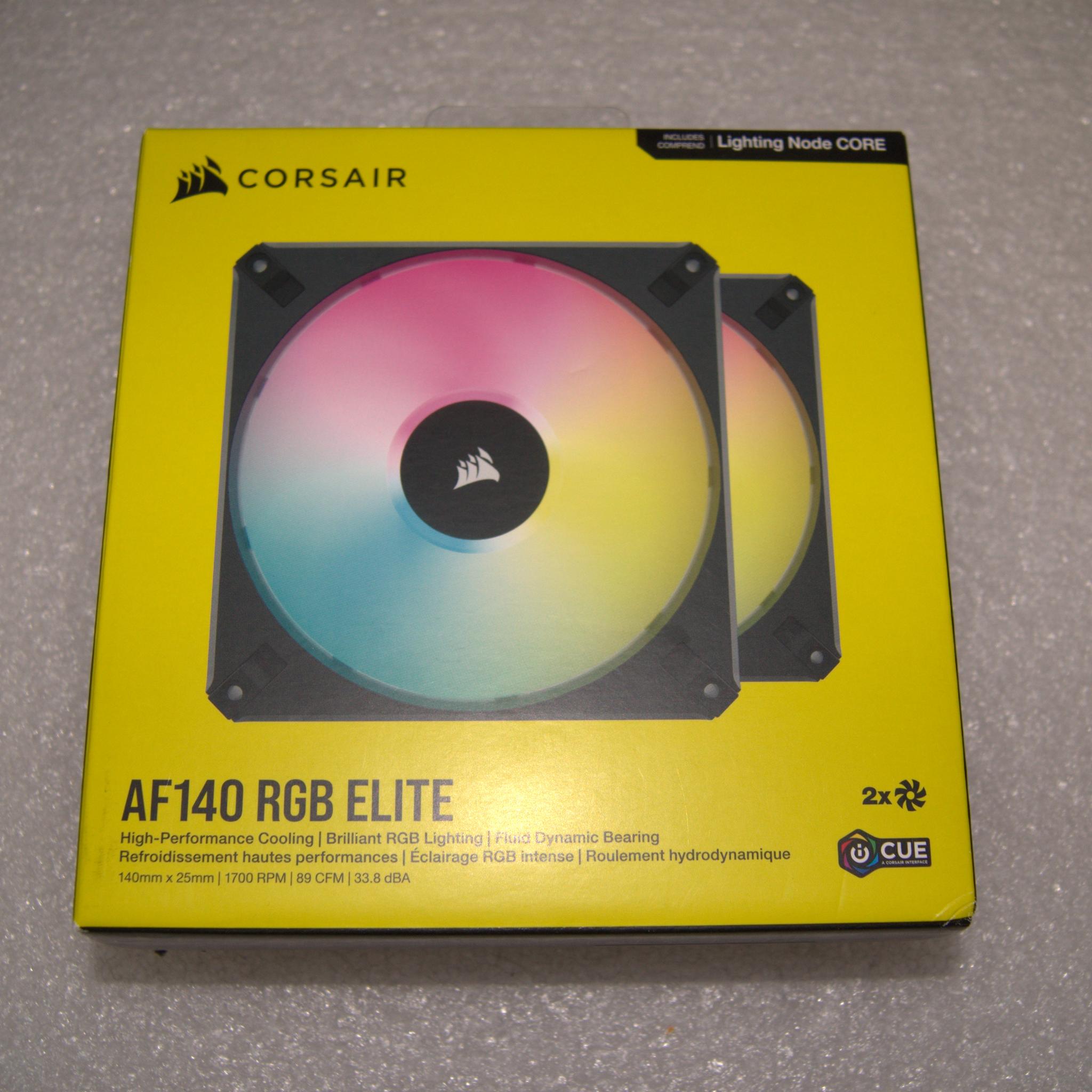 CORSAIR iCUE AF140 RGB ELITE 140mm PWM Dual Fan Kit - Eight RGB LEDs Per Fan