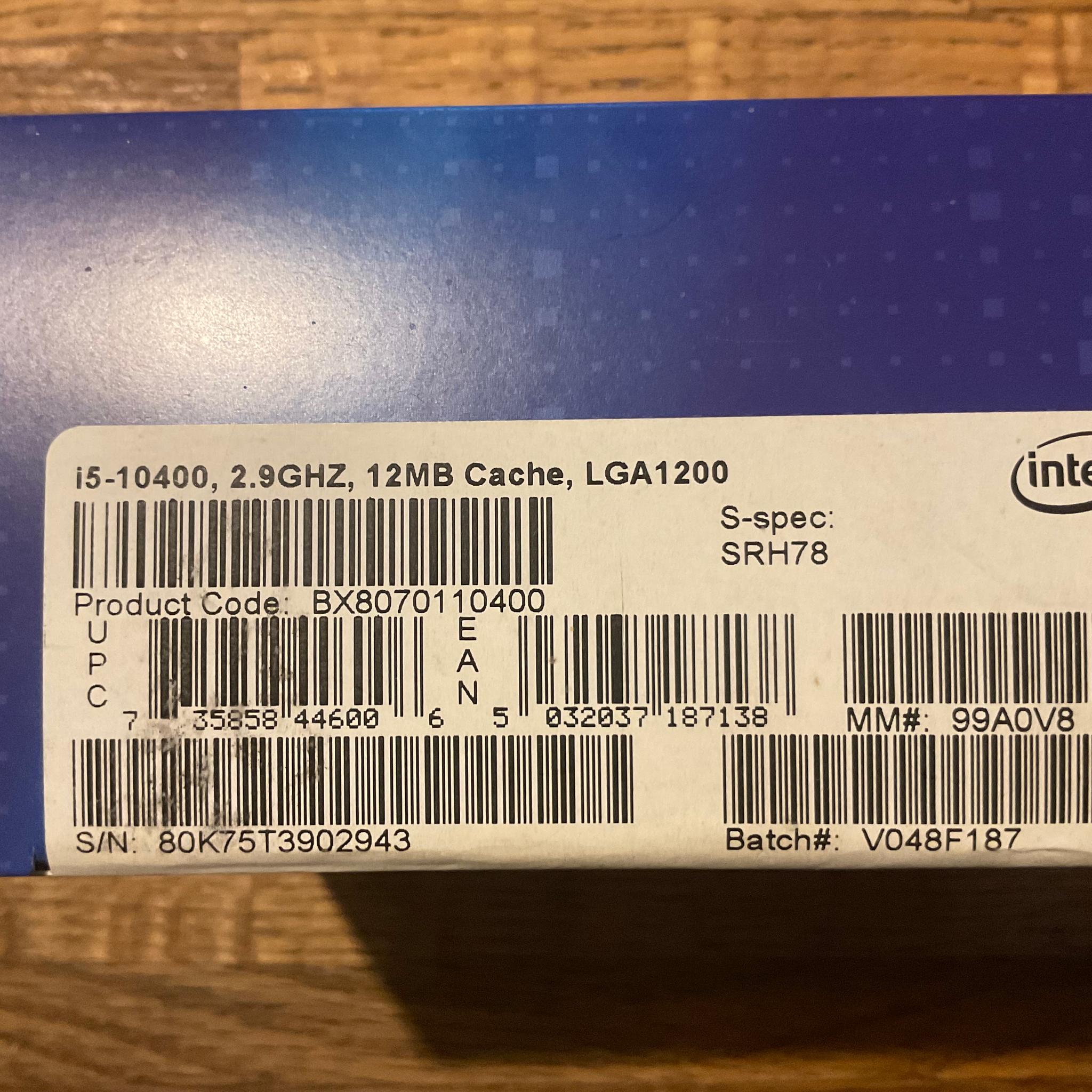 intel Core i5-10400 CPU