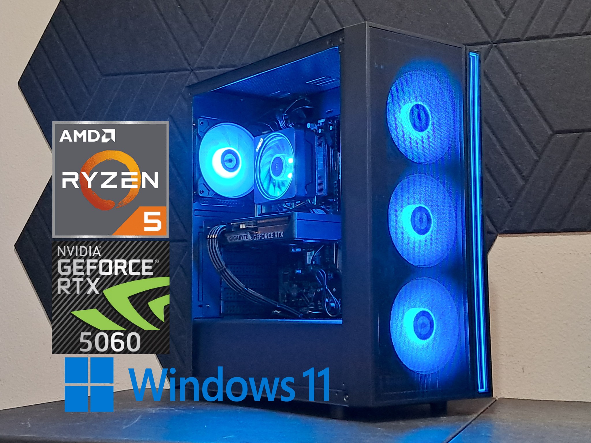 ⚔️Custom RTX Gamer⚔️RTX 5060 | Ryzen5 3600 | 16GB Corsair DDR4 | 1TB SSD | WiFi!
