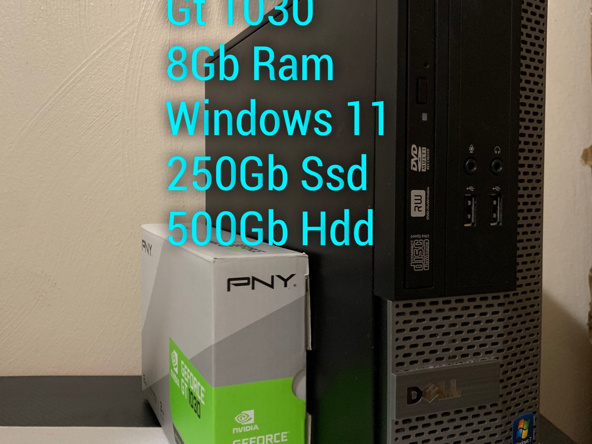 Ultra Budget Gaming PC - Optiplex 3020 SFF Intel i5 GT 1030 8GB RAM Windows 11 250GB SSD 500GB HDD