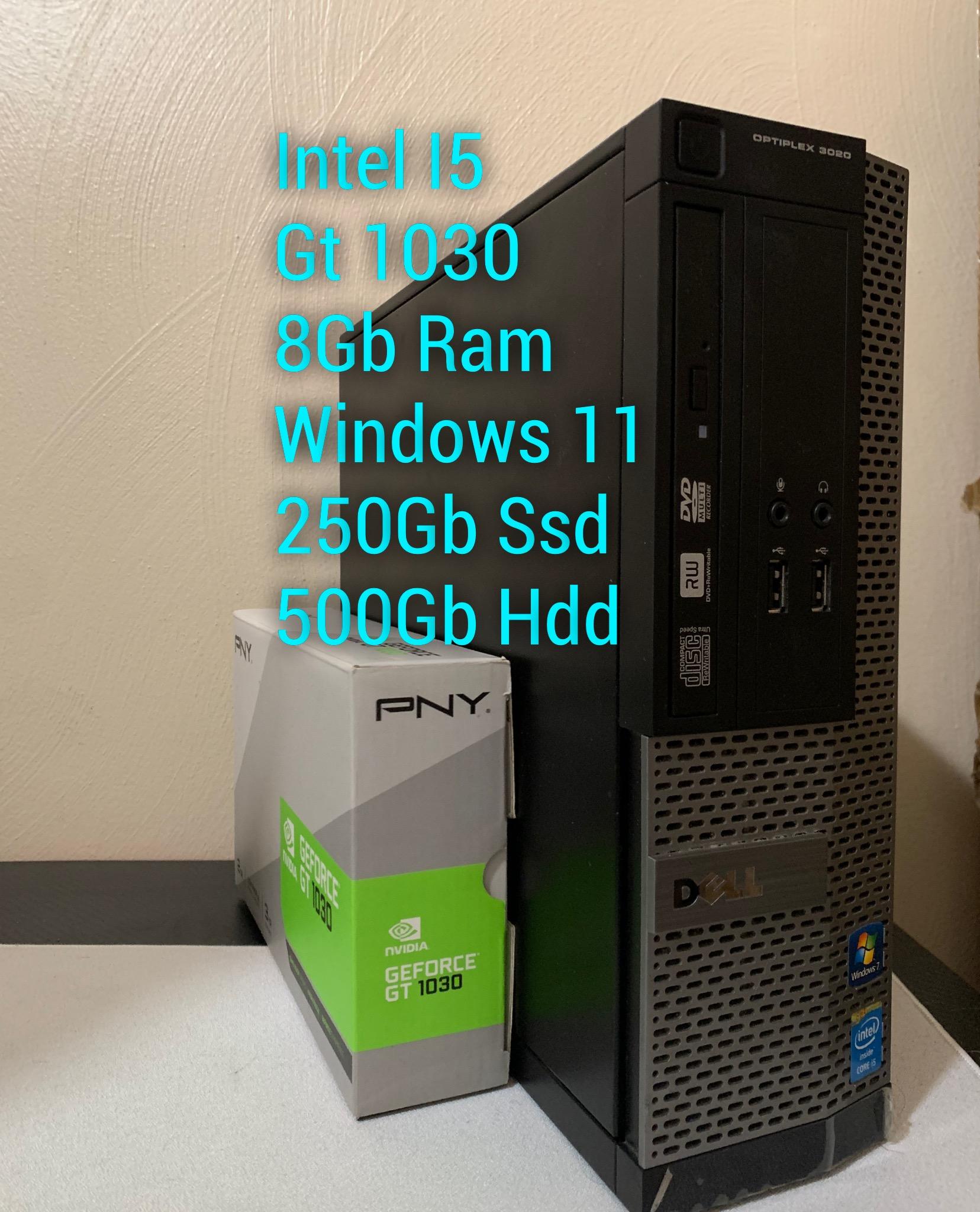 Ultra Budget Gaming PC - Optiplex 3020 SFF Intel i5 GT 1030 8GB RAM Windows 11 250GB SSD 500GB HDD