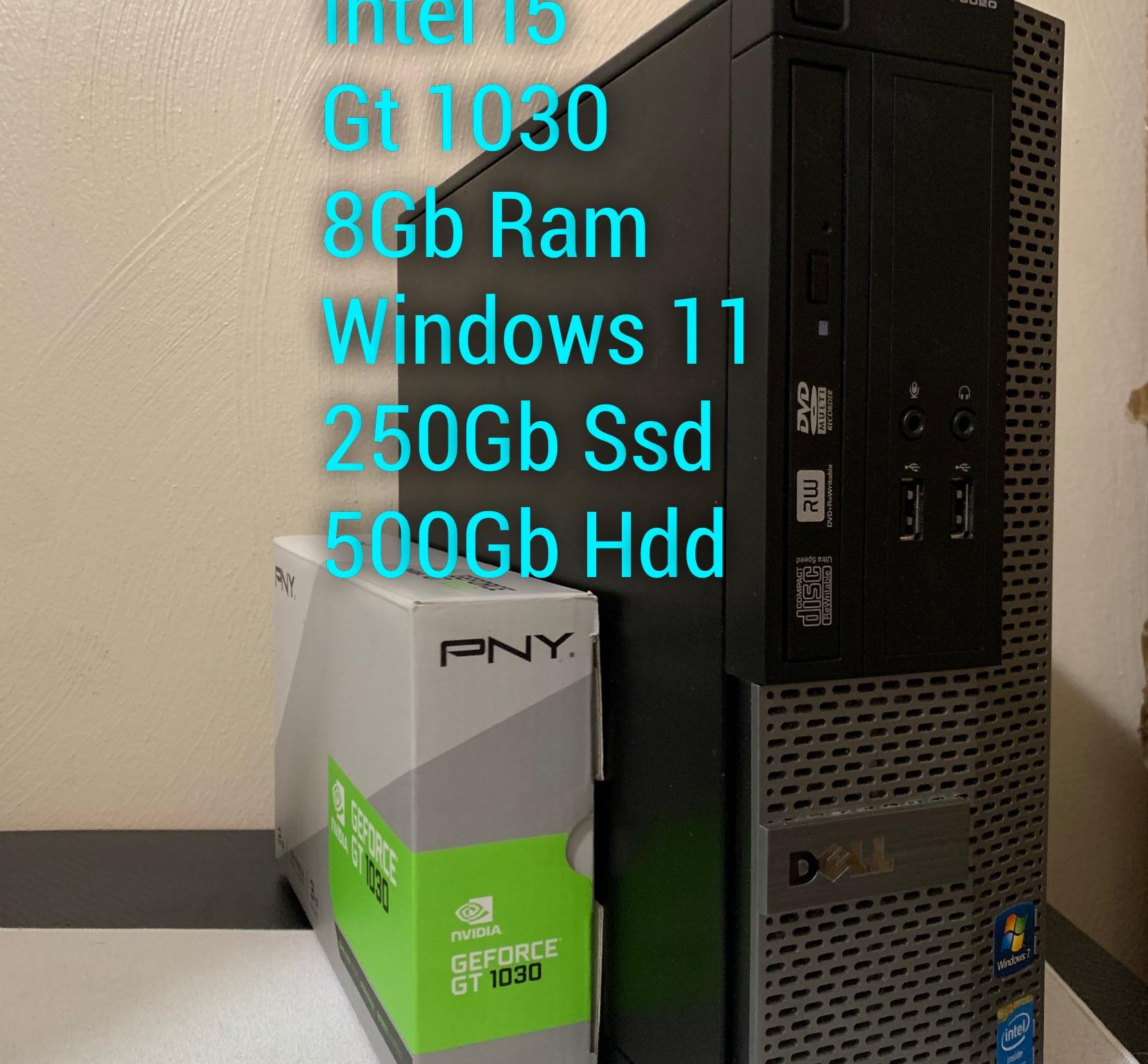 Ultra Budget Gaming PC - Optiplex 3020 SFF Intel i5 GT 1030 8GB RAM Windows 11 250GB SSD 500GB HDD