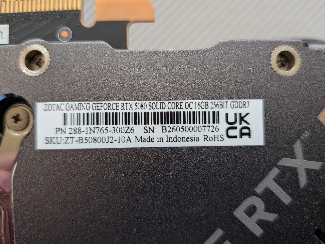 ZOTAC 5080 SOLID CORE OC